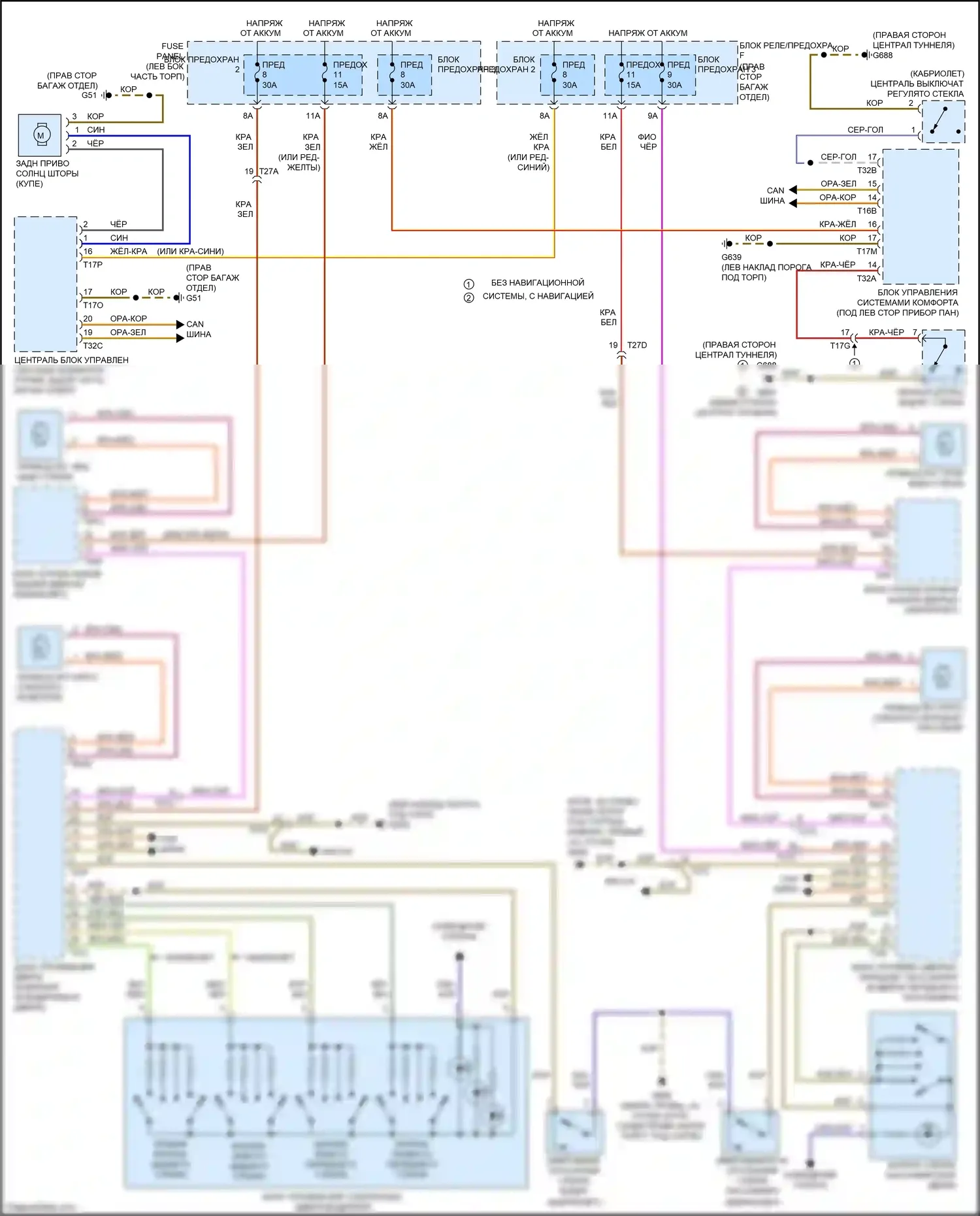 RS5 Audi 8T рестайлинг (2012-2016): Стеклоподъемники электросхема 
