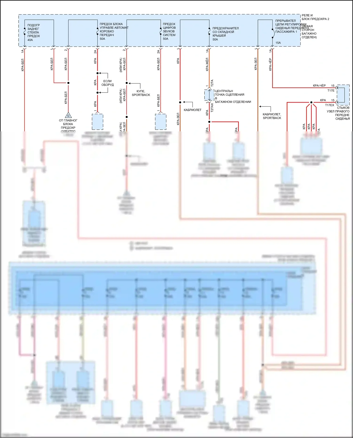 RS5 Audi F5 рестайлинг (2019-2024): Электросхема блока предохранителей реле (6 из 6) 