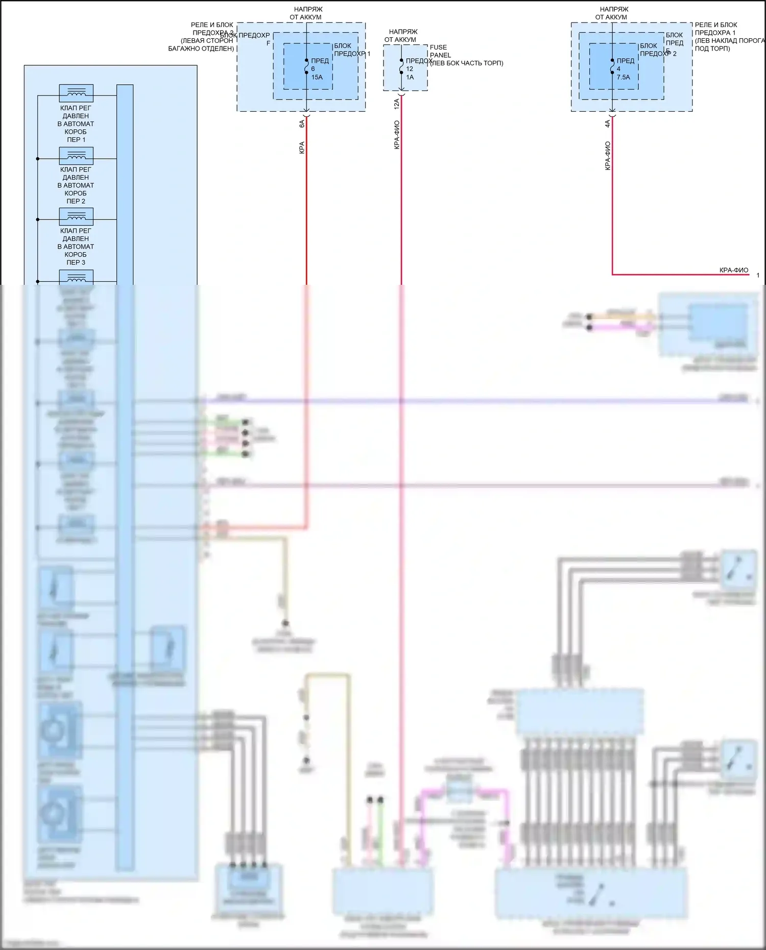 RS5 Audi F5 рестайлинг (2019-2024): Электросхема автоматической коробки передач (1 из 2) 