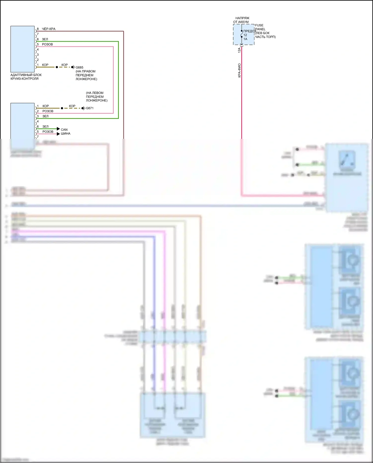 RS5 Audi F5 рестайлинг (2019-2024): Электросхема круиз-контроля (2 из 2) 