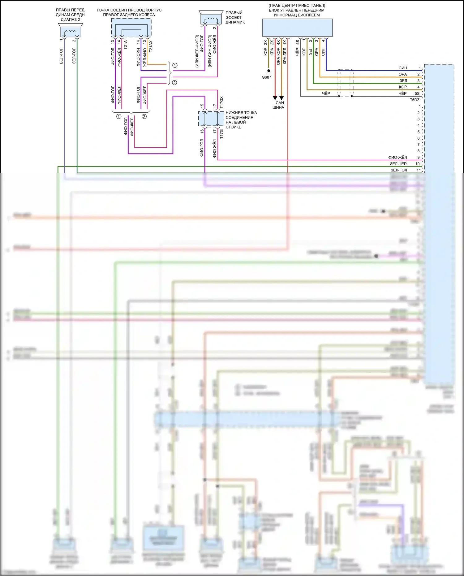 RS5 Audi F5 рестайлинг (2019-2024): Электросхема магнитолы, с усилителем (3 из 5) 