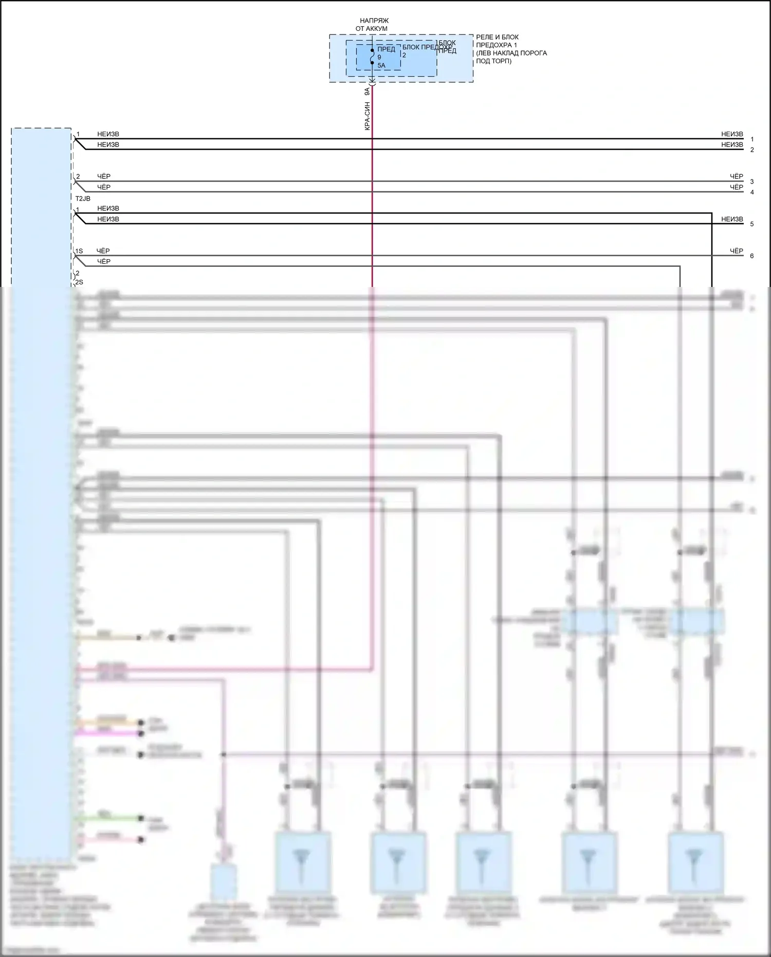 RS5 Audi F5 рестайлинг (2019-2024): Электросхема экстренного вызова (1 из 3) 