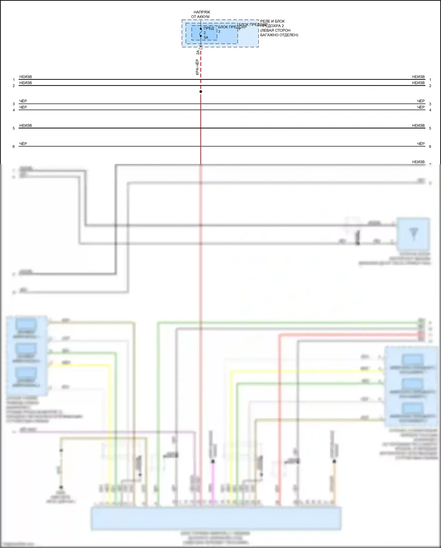 RS5 Audi F5 рестайлинг (2019-2024): Электросхема экстренного вызова (2 из 3) 