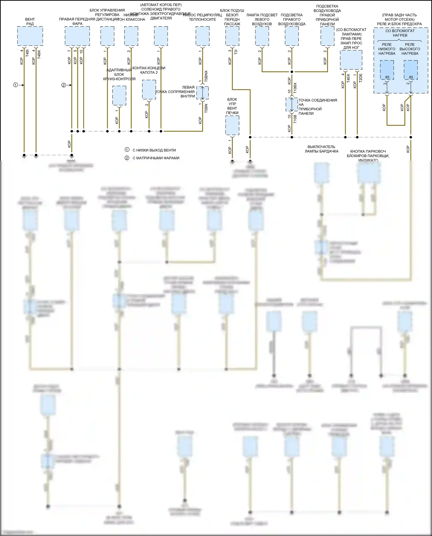 RS5 Audi F5 рестайлинг (2019-2024): Электросхема точек подключения масс (2 из 9) 