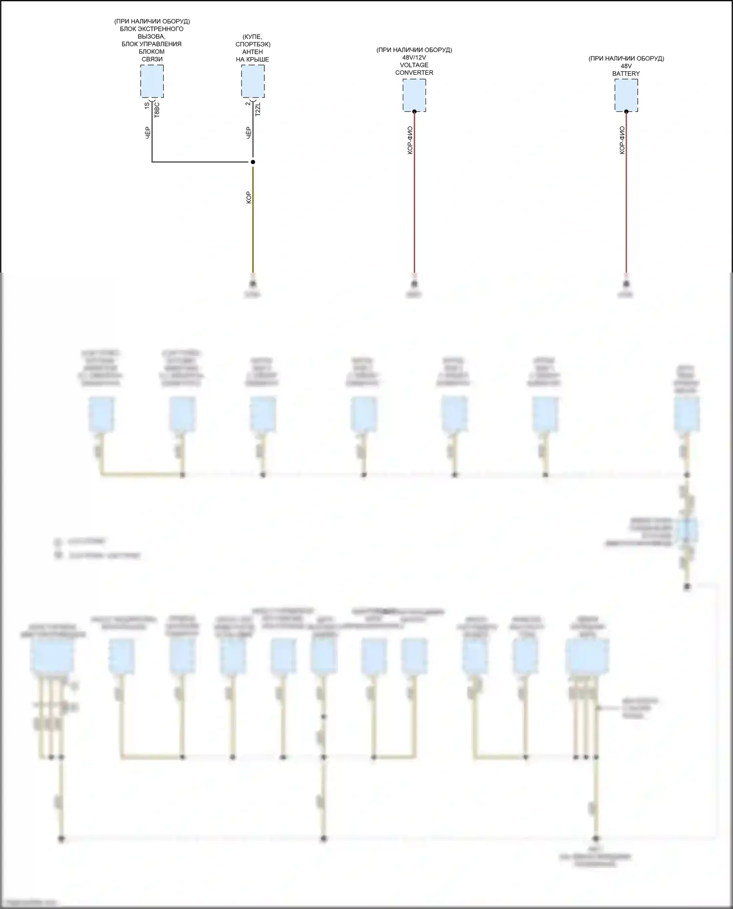 RS5 Audi F5 рестайлинг (2019-2024): Электросхема точек подключения масс (4 из 9) 