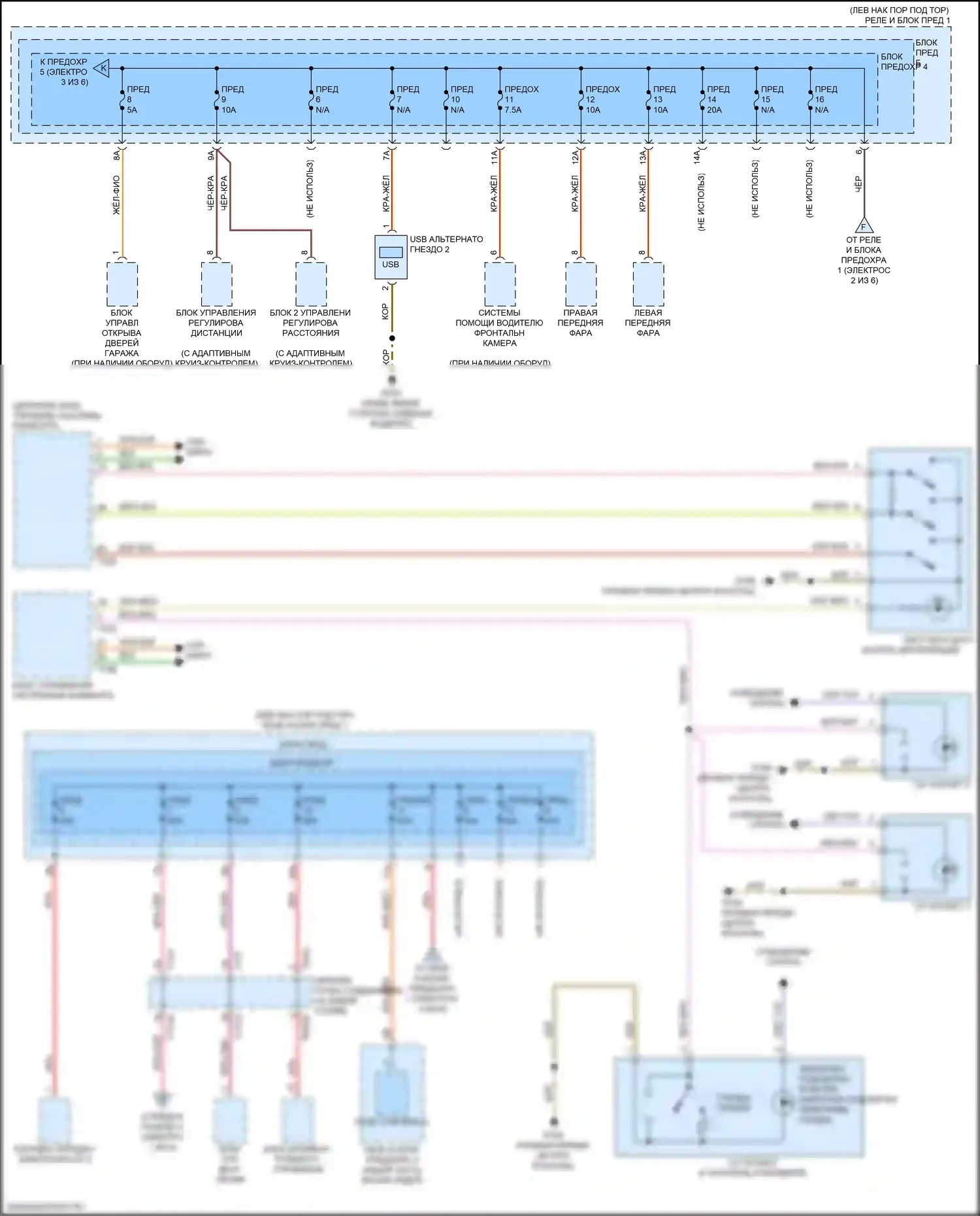 RS5 Audi F5 (2017-2019): Электросхема блока предохранителей реле (4 из 6) 
