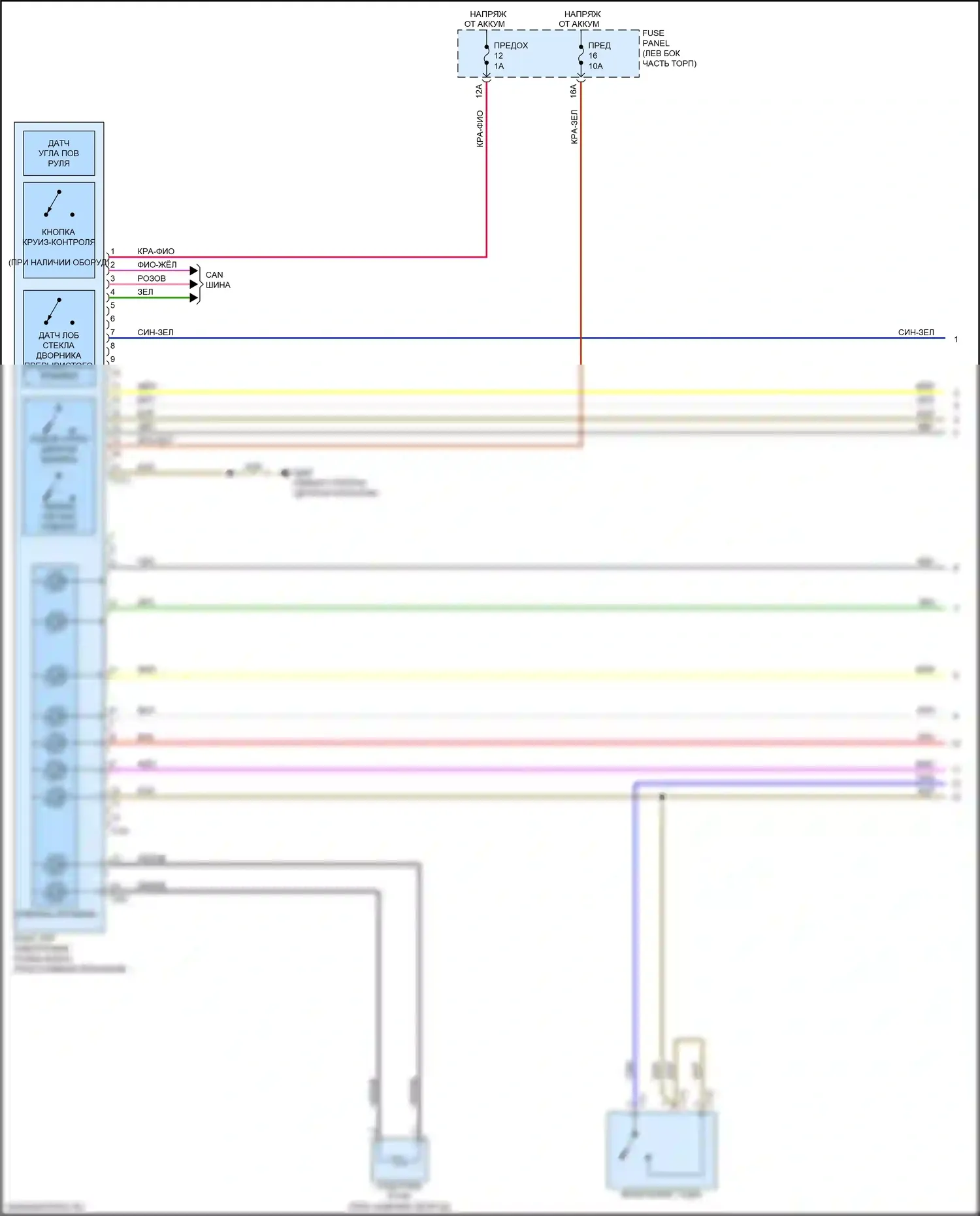 RS5 Audi F5 (2017-2019): Электросхема блока управления электронными системами рулевой колонки (1 из 2) 