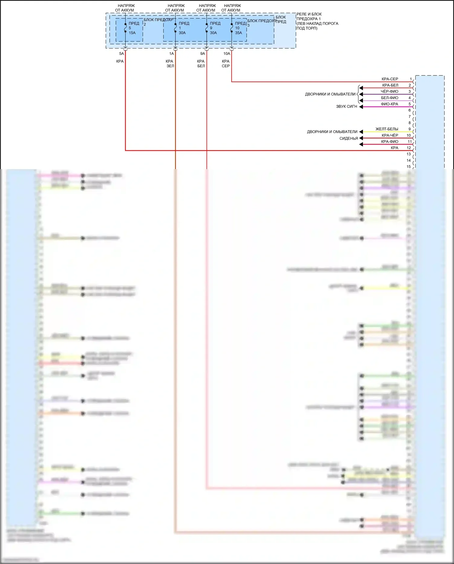 RS5 Audi F5 (2017-2019): Электросхема блока управления системами комфорта (1 из 2) 