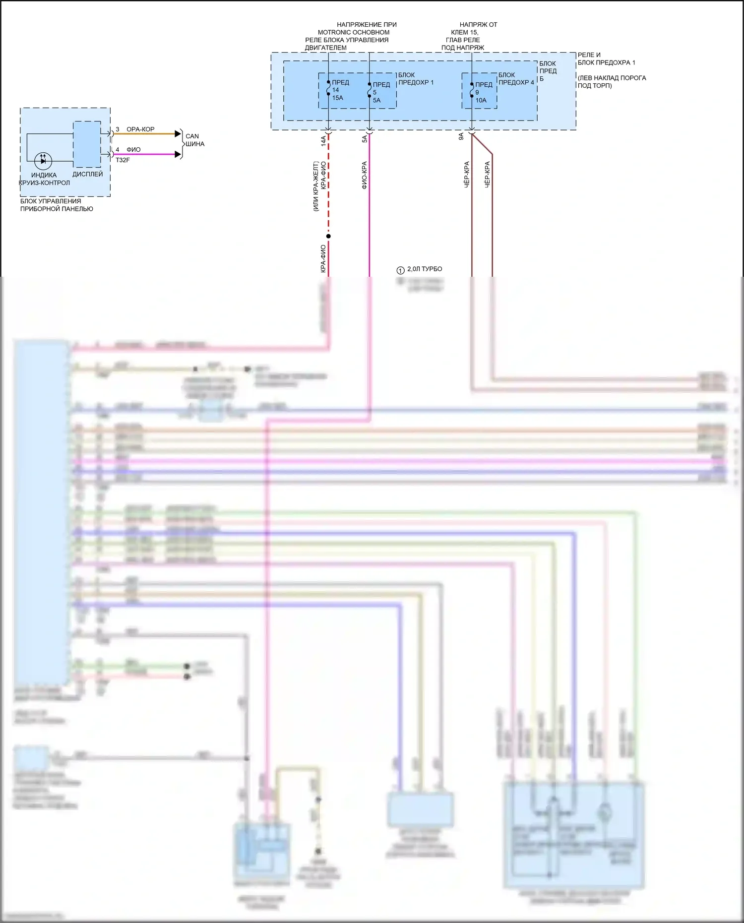 RS5 Audi F5 (2017-2019): Электросхема круиз-контроля (1 из 2) 