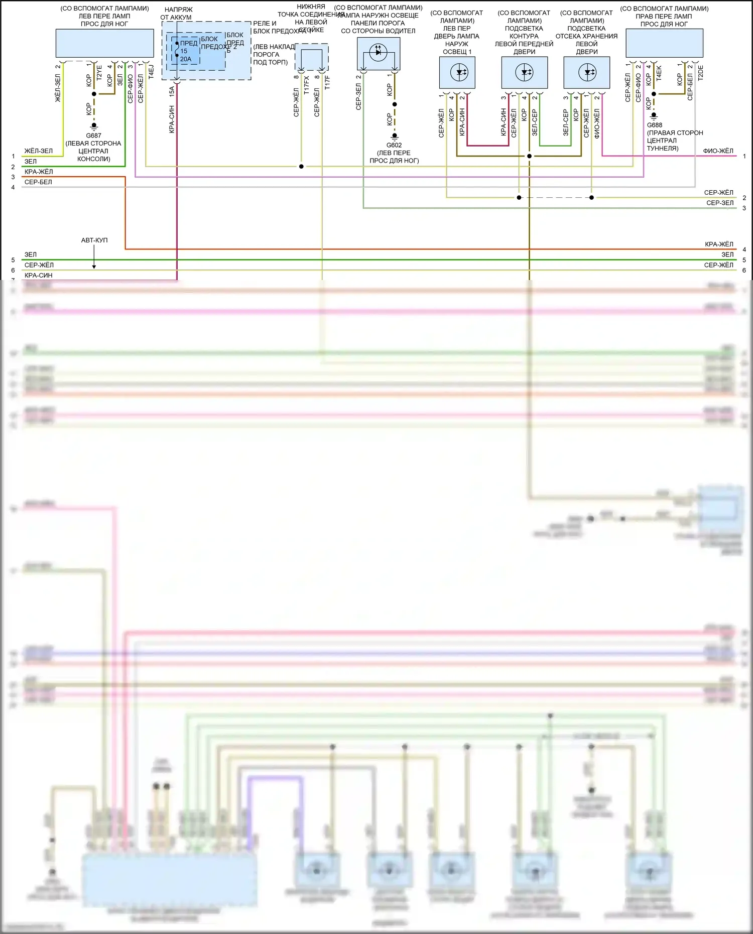 RS5 Audi F5 (2017-2019): Электросхема освещения салона (2 из 6) 