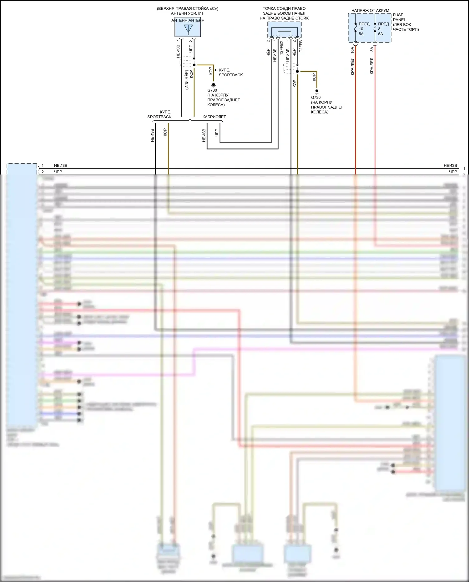 RS5 Audi F5 (2017-2019): Электросхема навигации (1 из 6) 