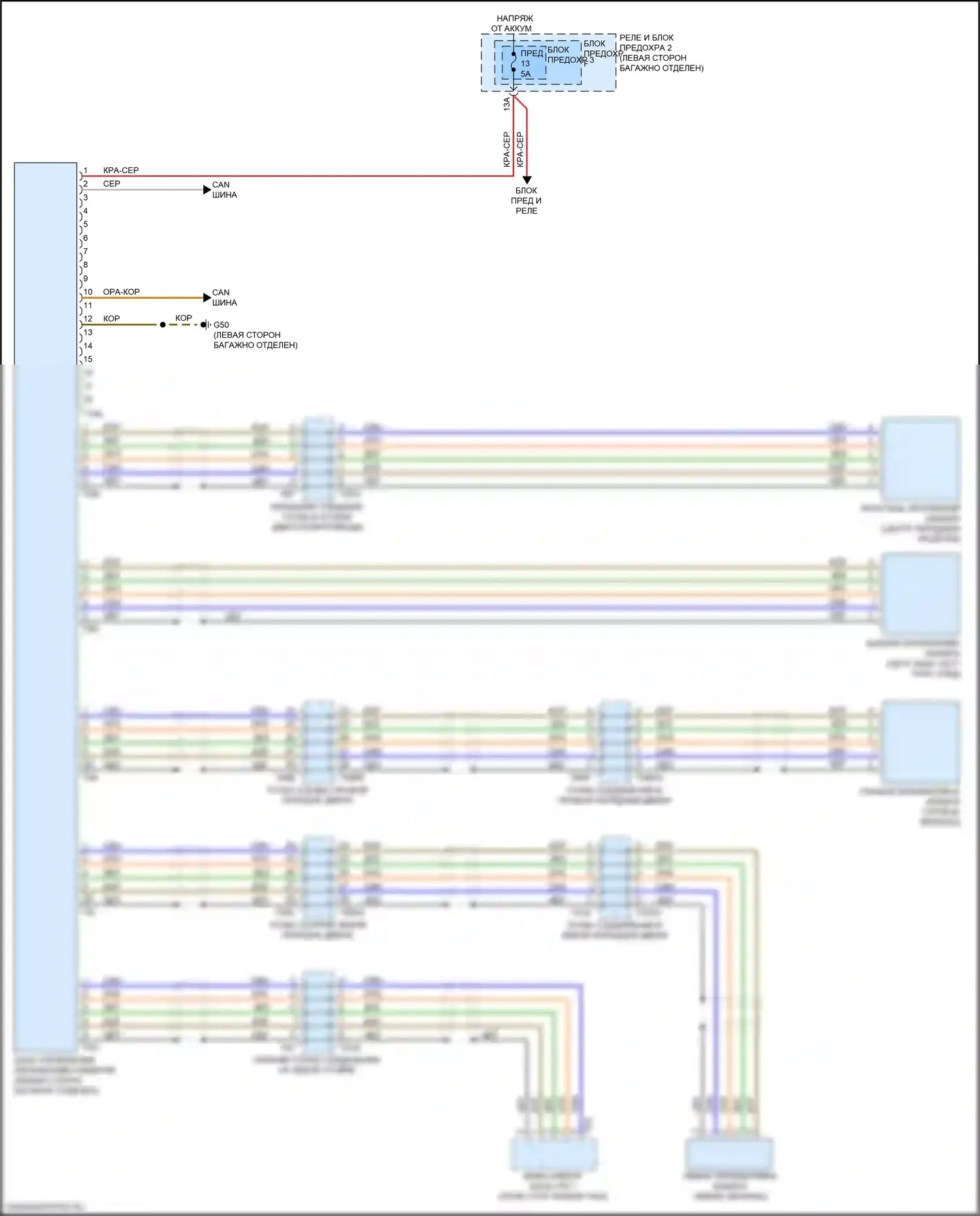 RS5 Audi F5 (2017-2019): Электросхема периферийной камеры 