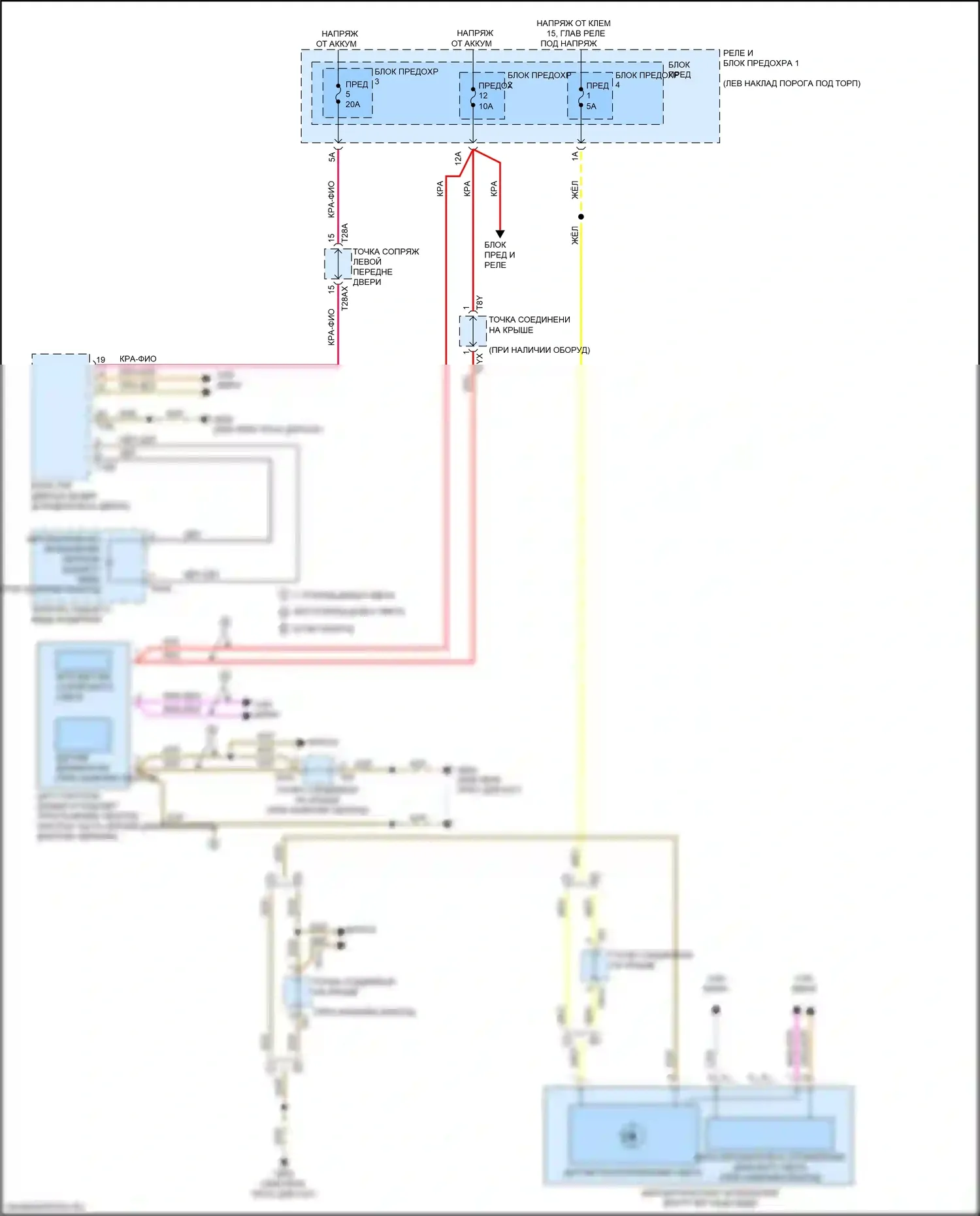RS5 Audi F5 (2017-2019): Электросхема автоматического дневного/ночного зеркала 