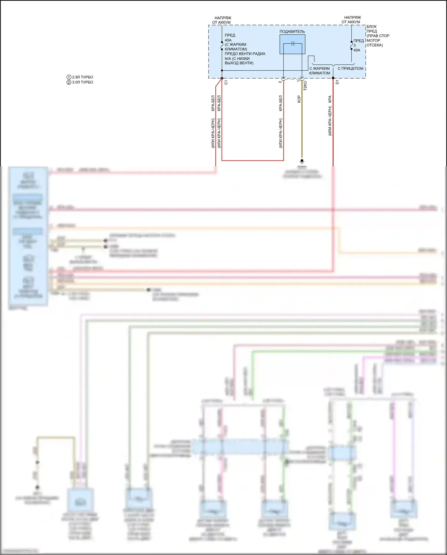 RS5 Audi F5 (2017-2019): Электросхема вентилятора охлаждения (1 из 2) 
