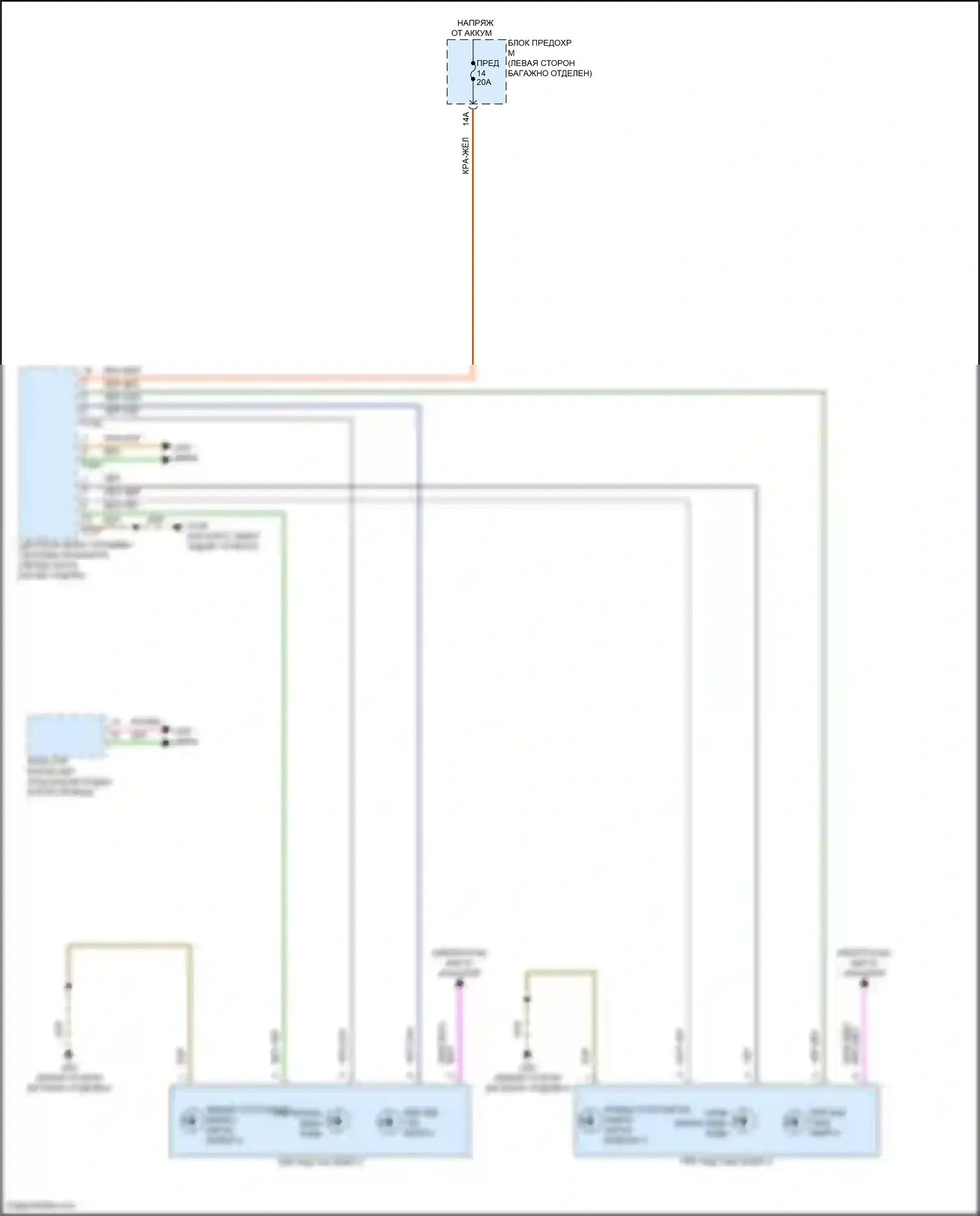 RS6 Audi C8 (2019-2024): Электросхема фонарей заднего хода 