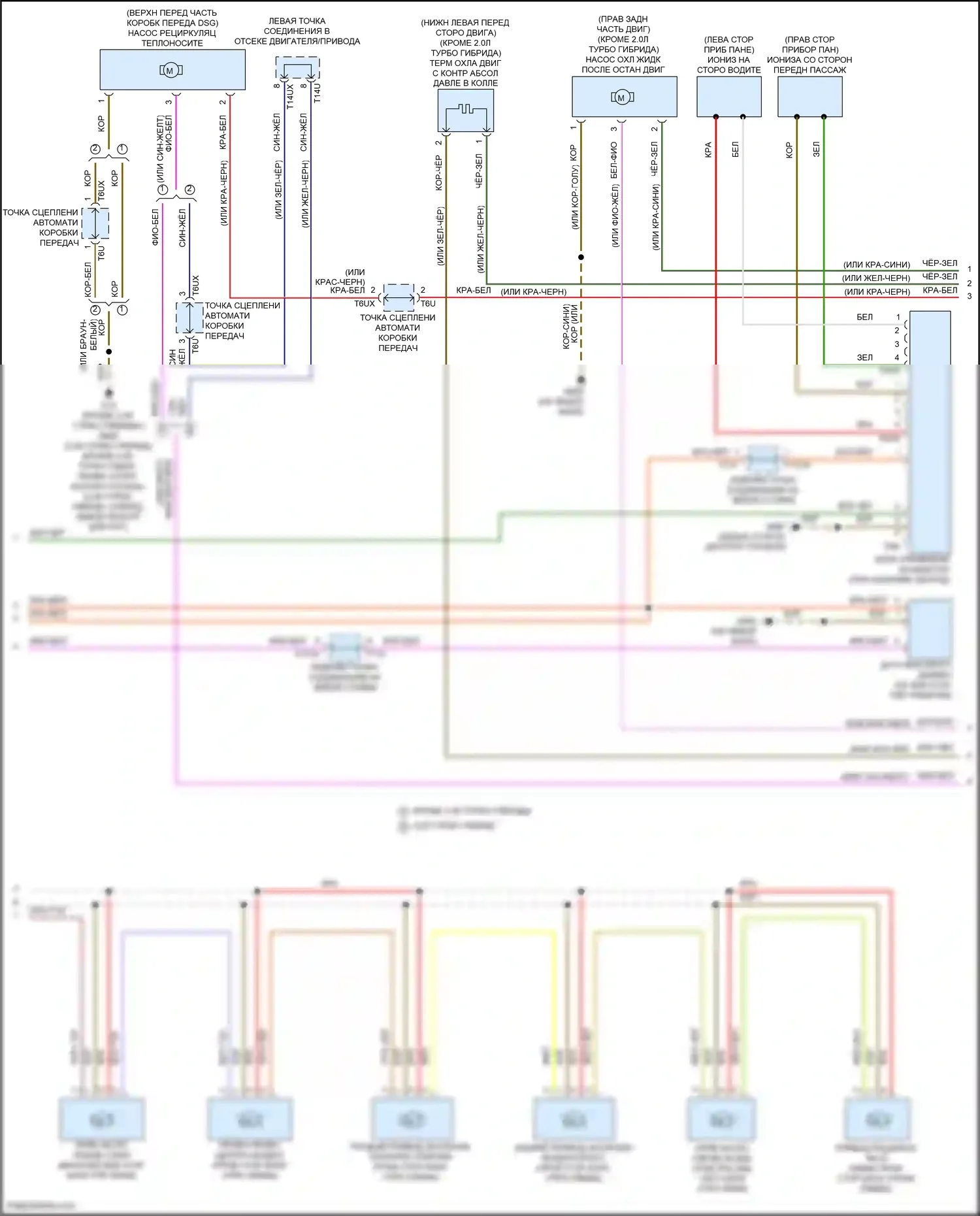 RS6 Audi C8 (2019-2024): Электросхема климат контроля, с климатом, без задних органов управления (3 из 4) 