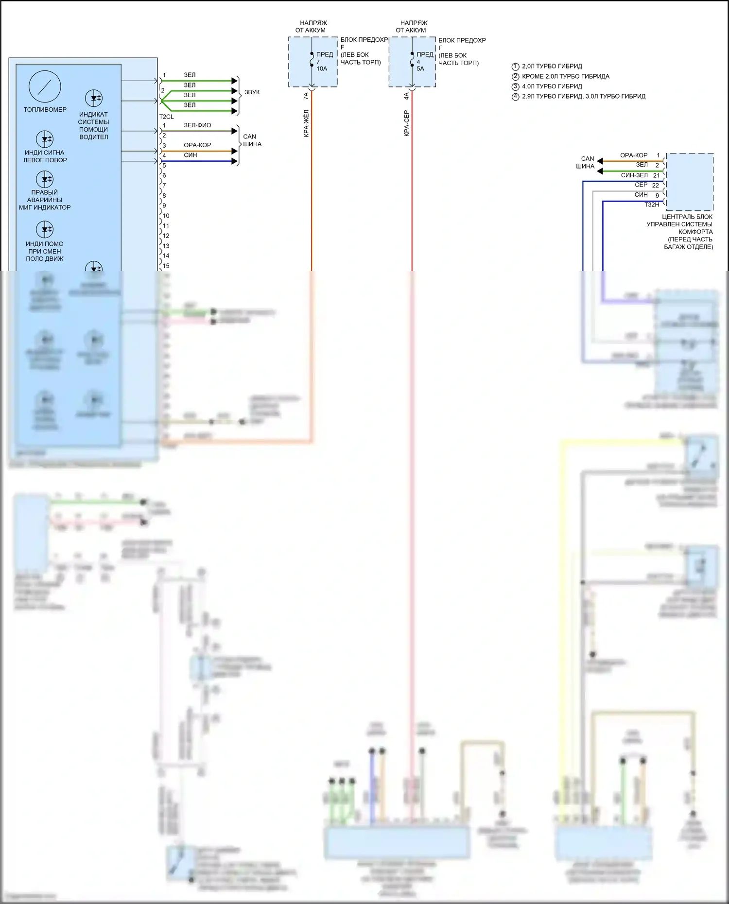 RS6 Audi C8 (2019-2024): Электросхема приборной панели, без отображения активной информации fpk 