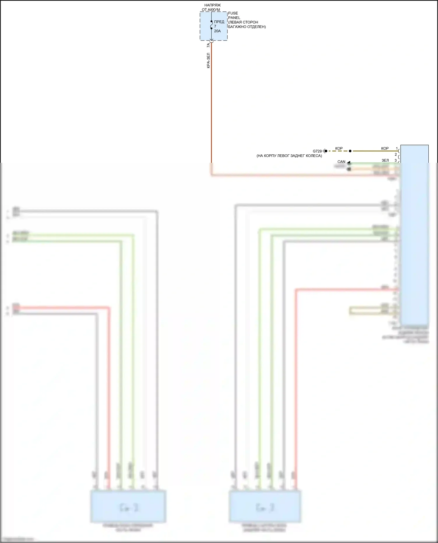RS6 Audi C8 (2019-2024): Электросхема складной крыши/люка (2 из 2) 
