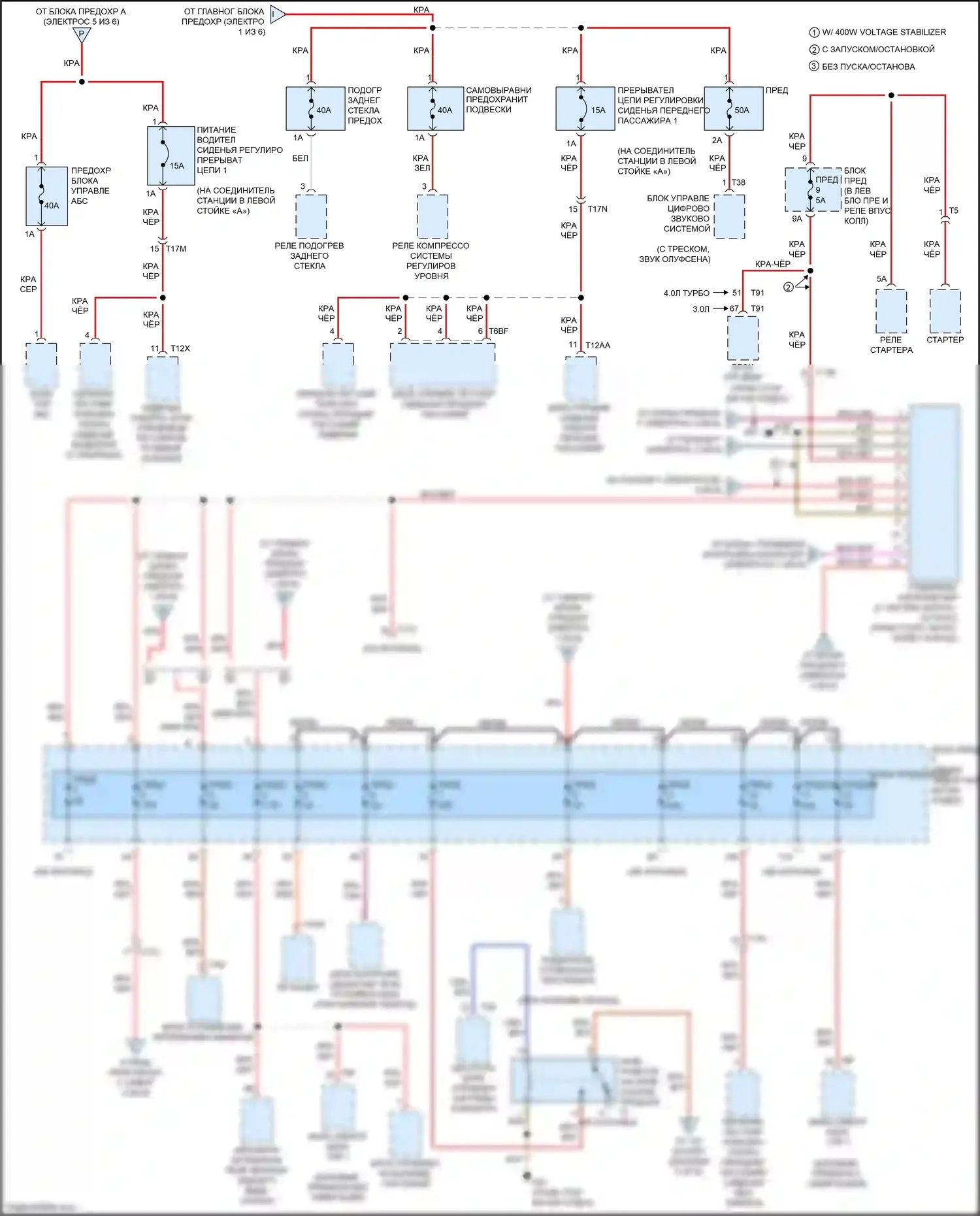 RS7 Audi I рестайлинг (2014-2018): Электросхема блока предохранителей реле (3 из 6) 