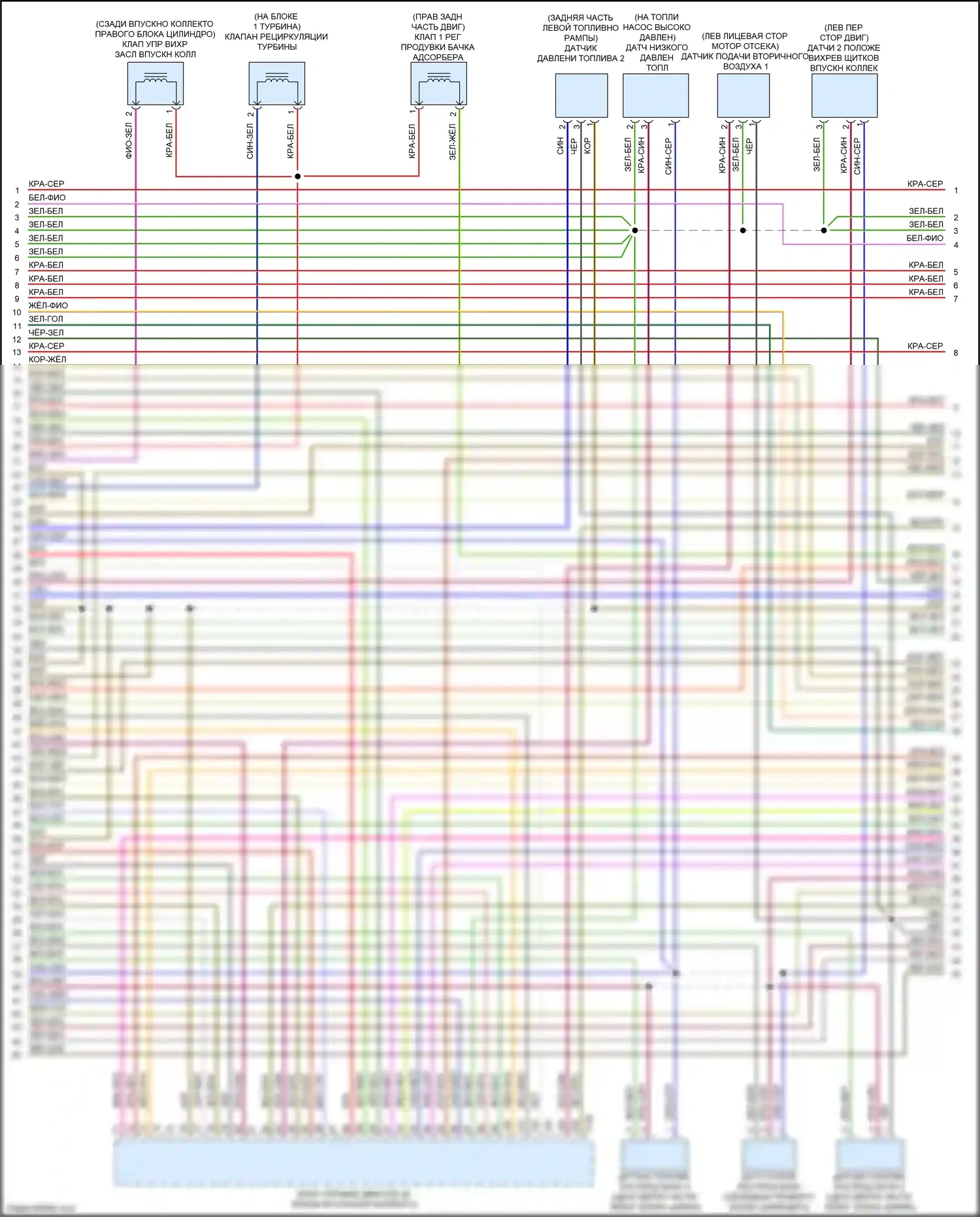 RS7 Audi I рестайлинг (2014-2018): Электросхема двигателя 4.0л турбо (10 из 12) 