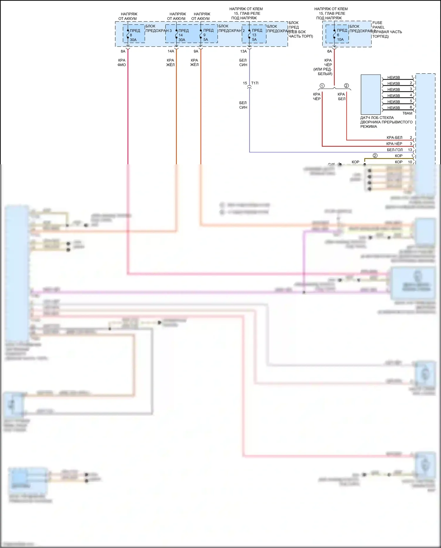 RS7 Audi I рестайлинг (2014-2018): Дворники и омыватели электросхема 