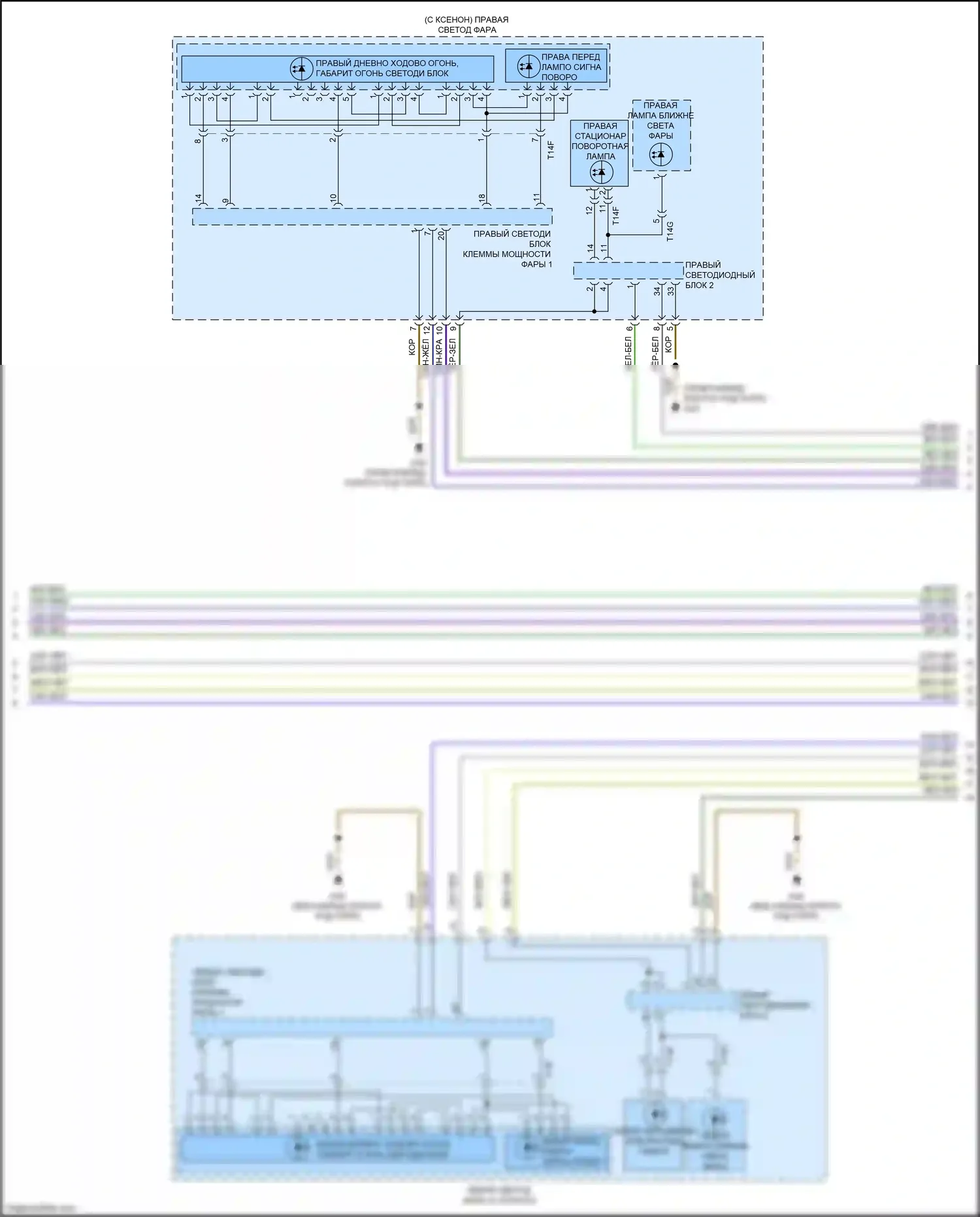 RS7 Audi I рестайлинг (2014-2018): Электросхема внешних светильников (2 из 7) 