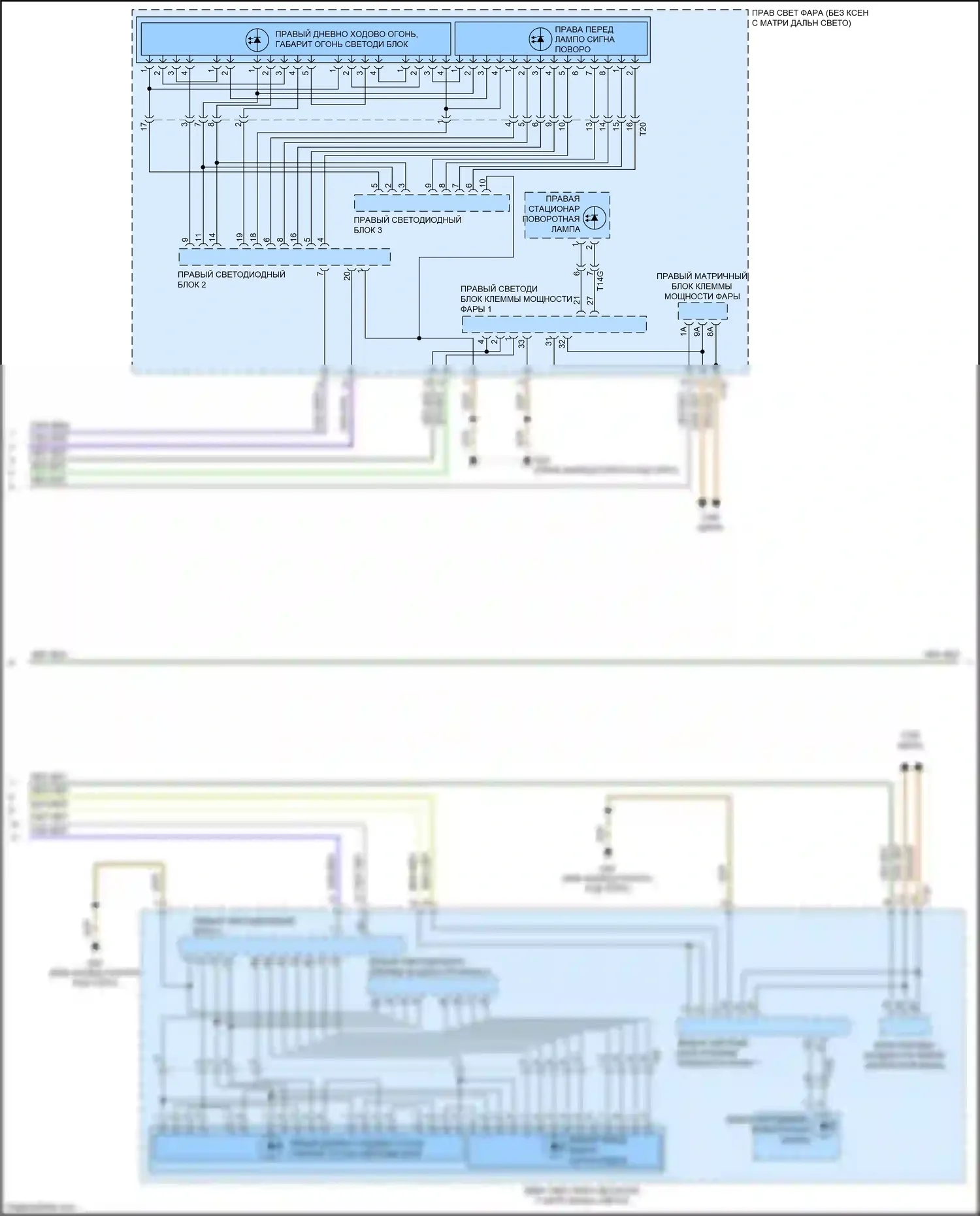 RS7 Audi I рестайлинг (2014-2018): Электросхема внешних светильников (4 из 7) 
