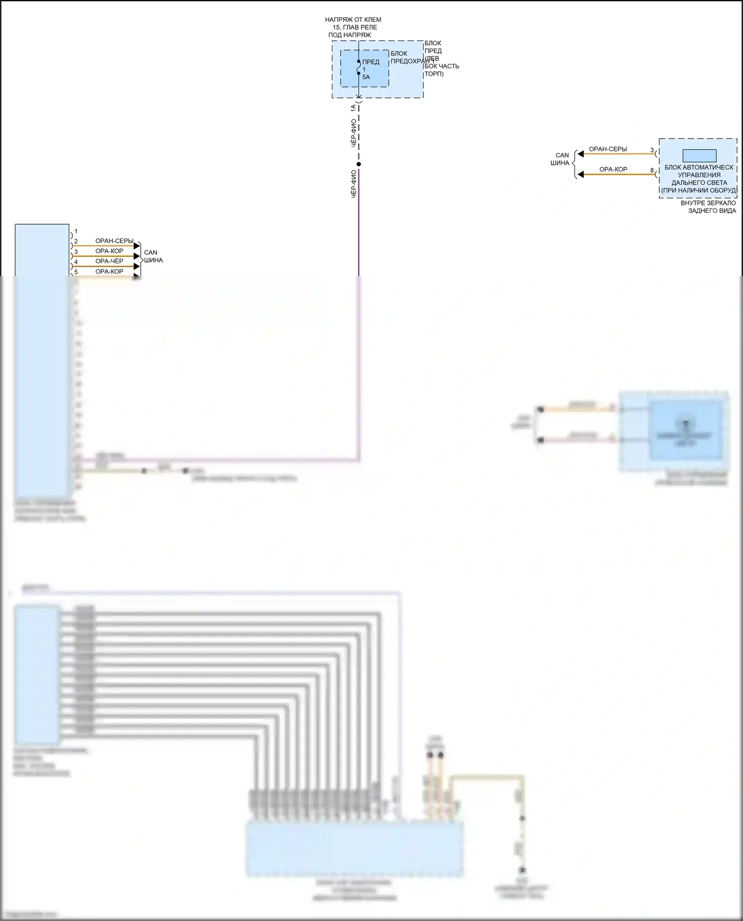 RS7 Audi I рестайлинг (2014-2018): Электросхема фар, с ксеноном (3 из 3) 