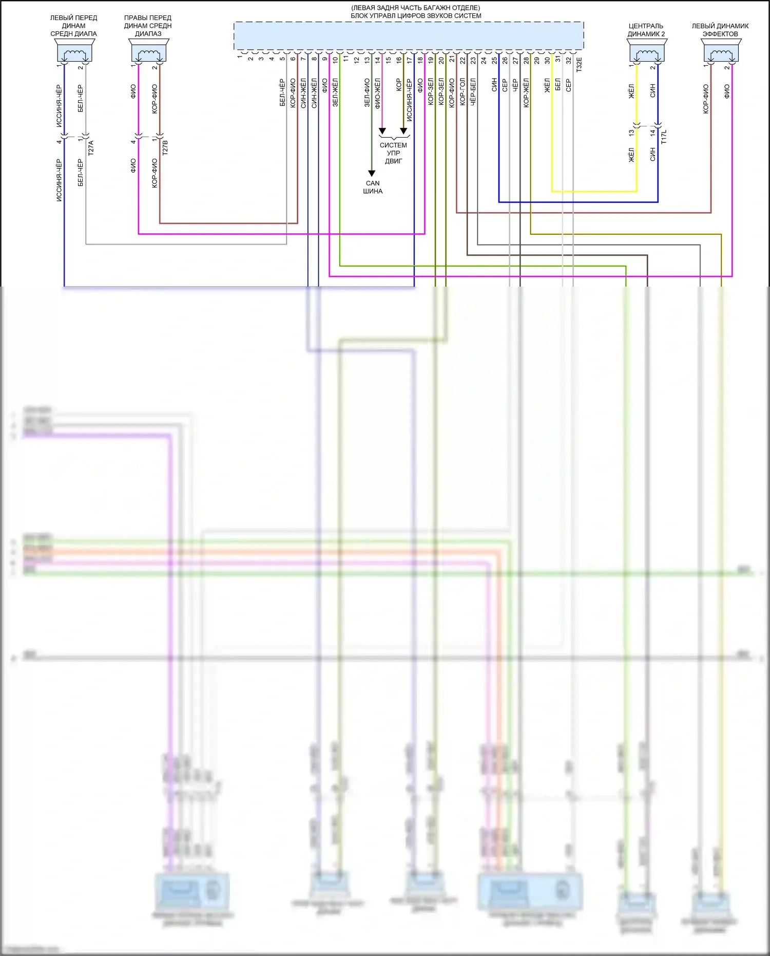 RS7 Audi I рестайлинг (2014-2018): Электросхема магнитолы, со звуком bang и olufsen (2 из 5) 