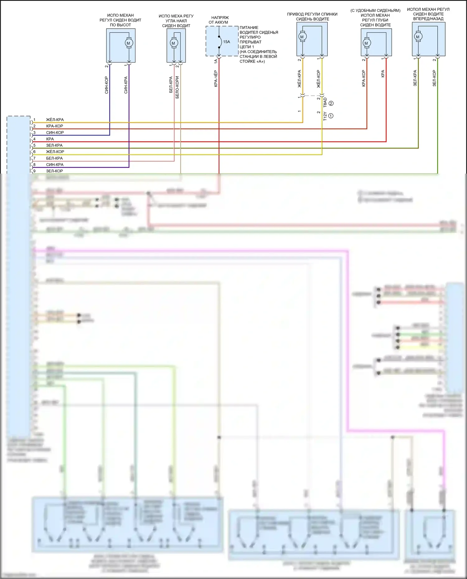 RS7 Audi I рестайлинг (2014-2018): Электросхема сиденья памяти (1 из 4) 