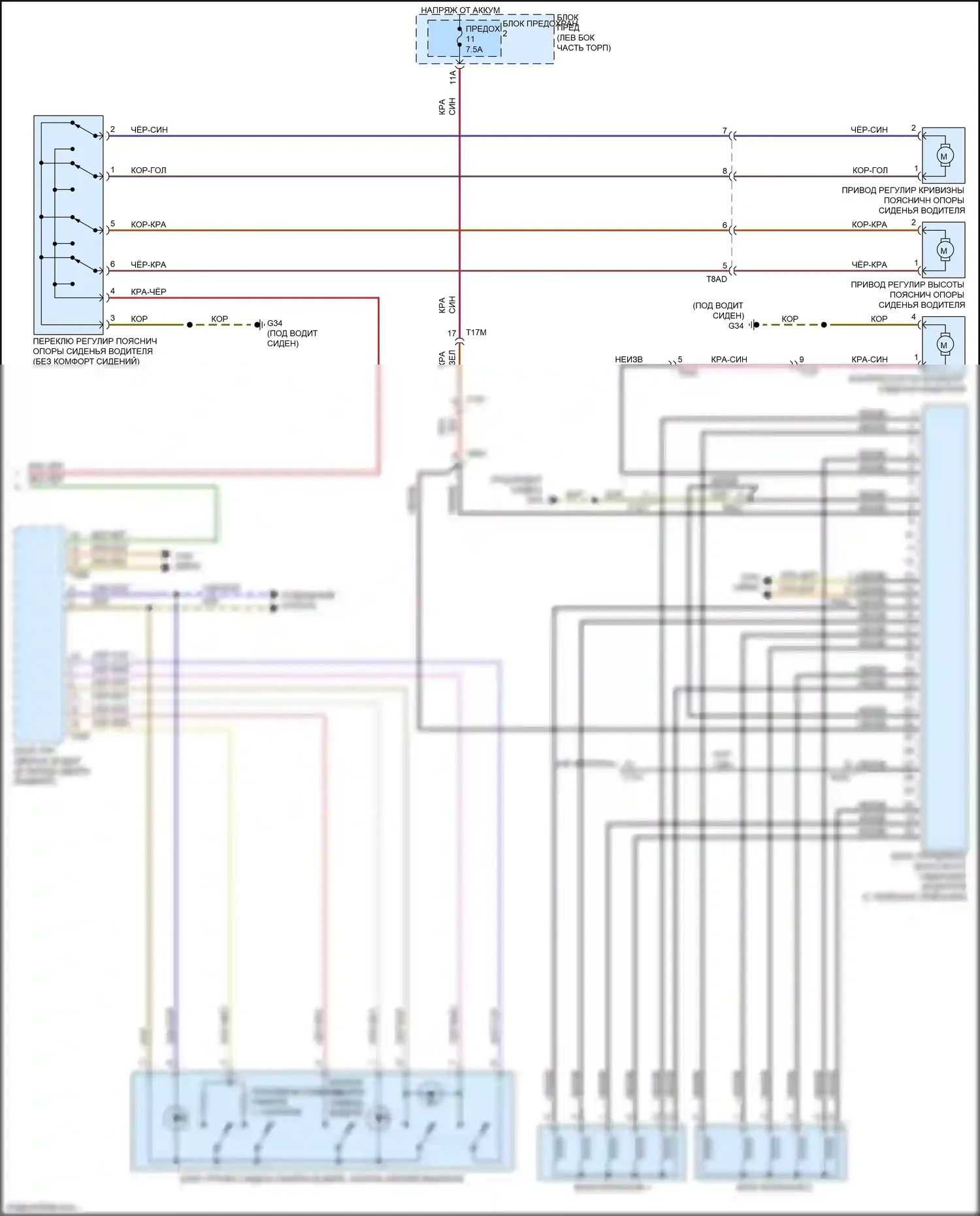 RS7 Audi I рестайлинг (2014-2018): Электросхема сиденья памяти (2 из 4) 