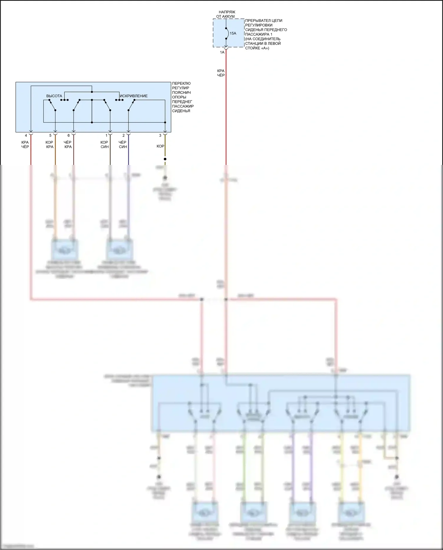 RS7 Audi I рестайлинг (2014-2018): Электросхема сиденья питания для пассажиров 