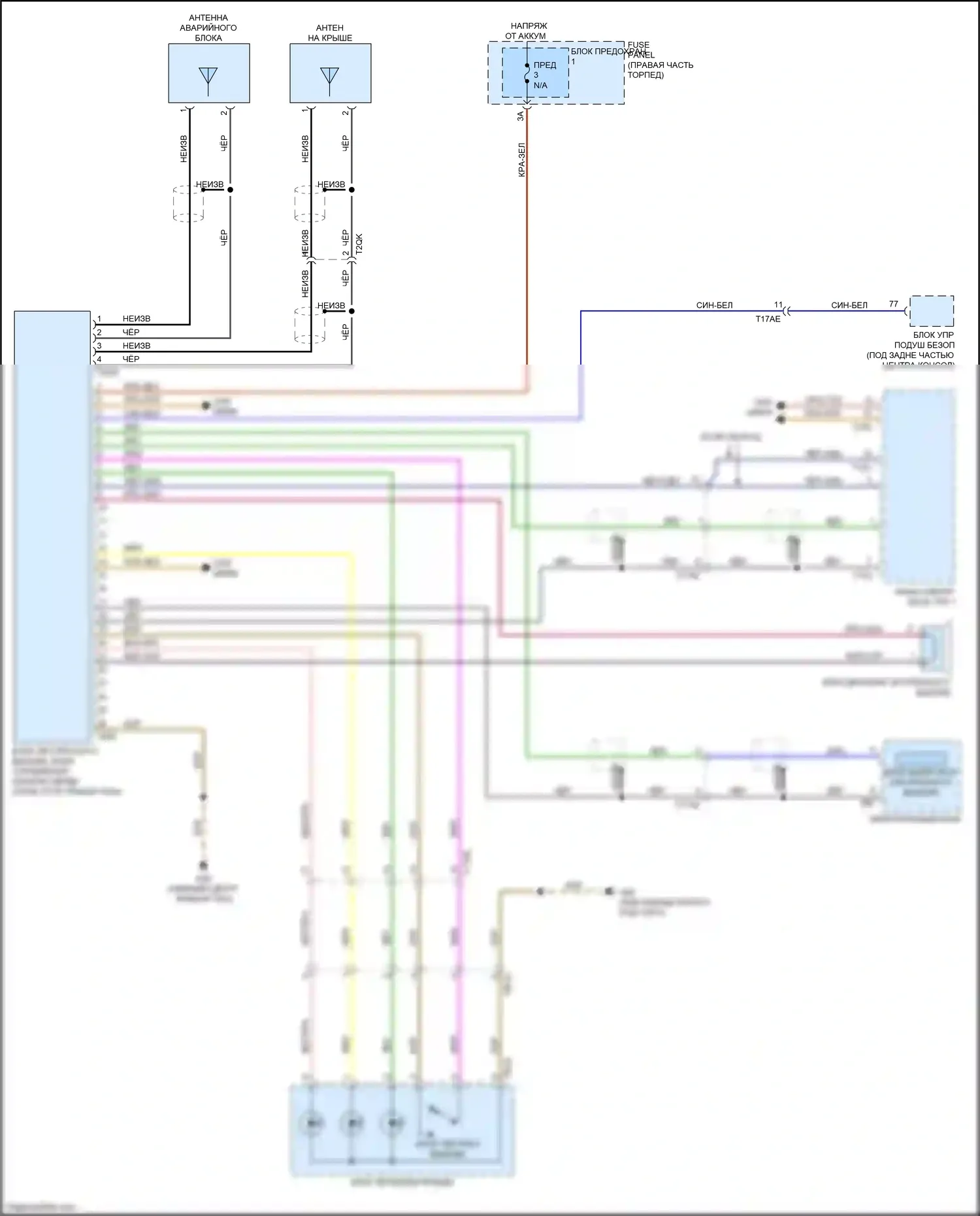 RS7 Audi I рестайлинг (2014-2018): Электросхема экстренного вызова 