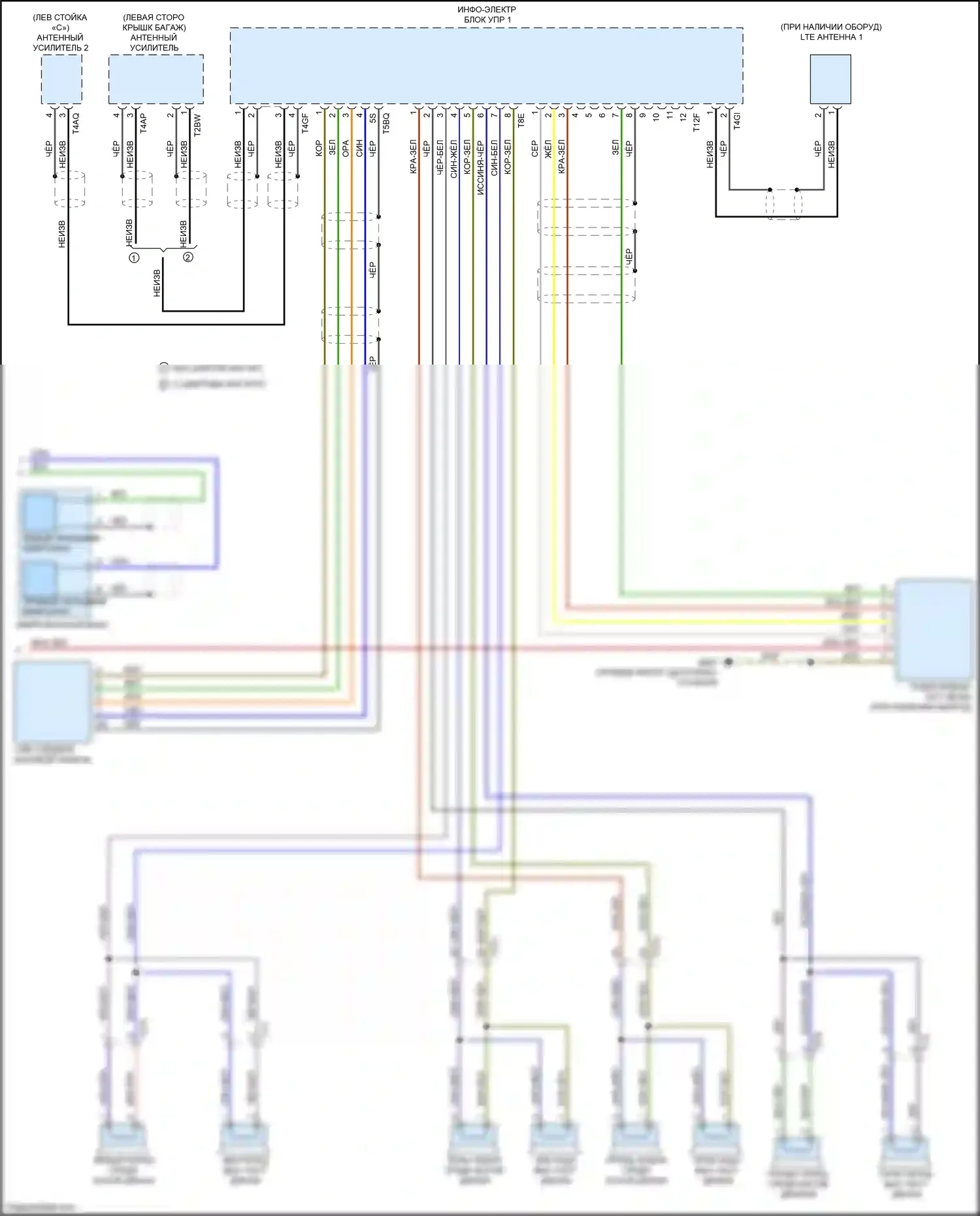 RS7 Audi I рестайлинг (2014-2018): Электросхема навигации, базовая (3 из 3) 