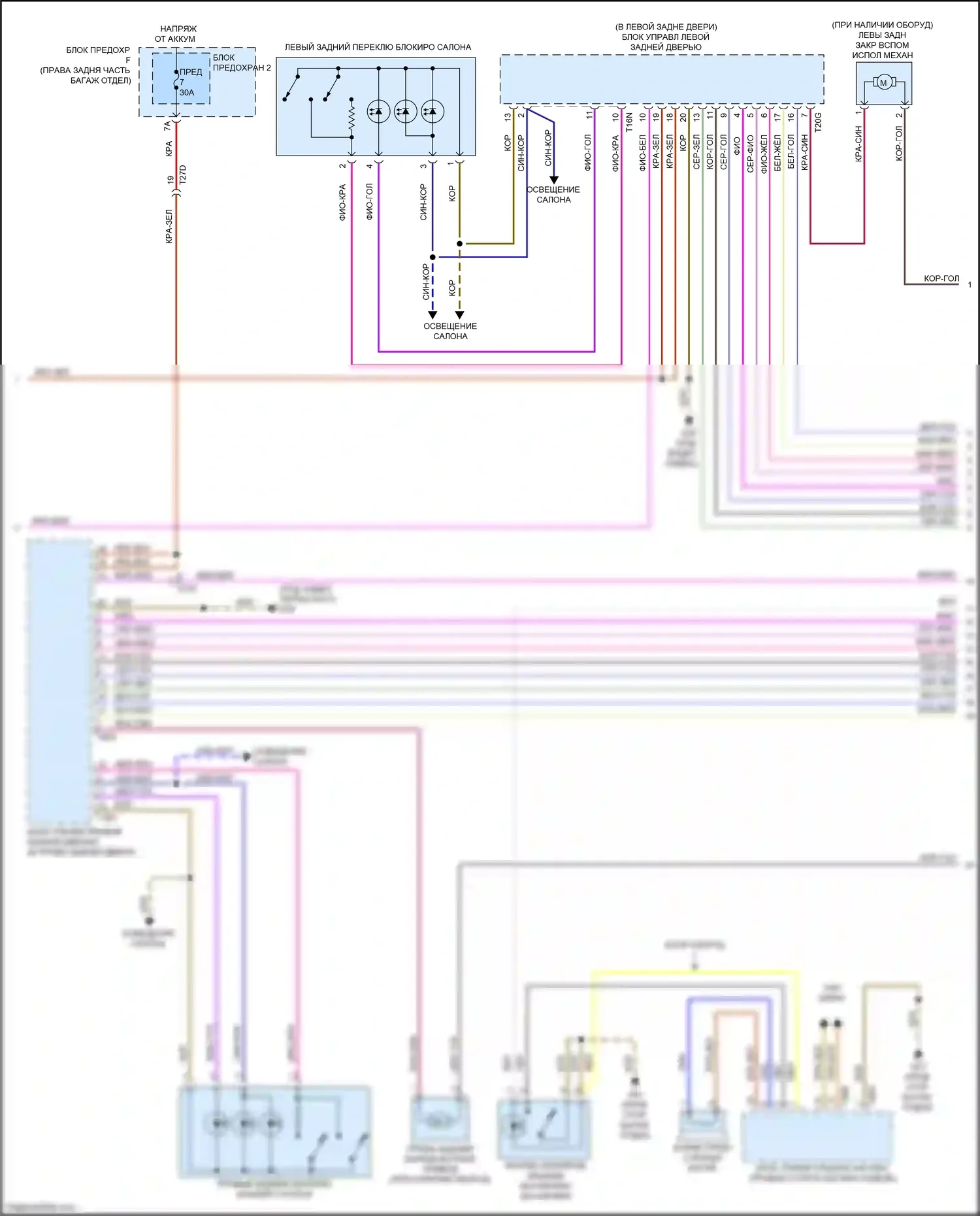 RS7 Audi I рестайлинг (2014-2018): Электросхема центрального замка (2 из 5) 