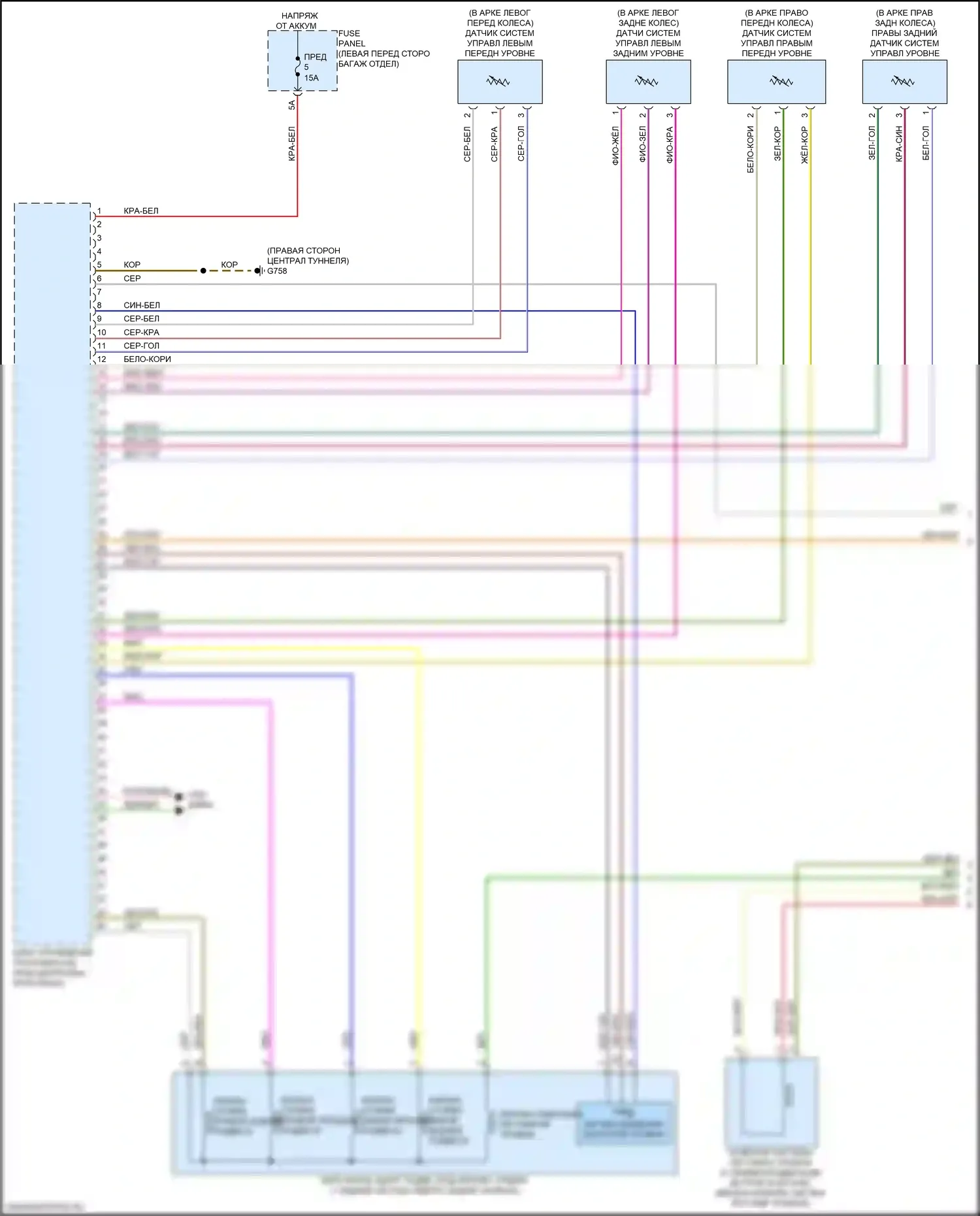 RS7 Audi II (2019-2024): Электросхема электронной подвески (1 из 2) 