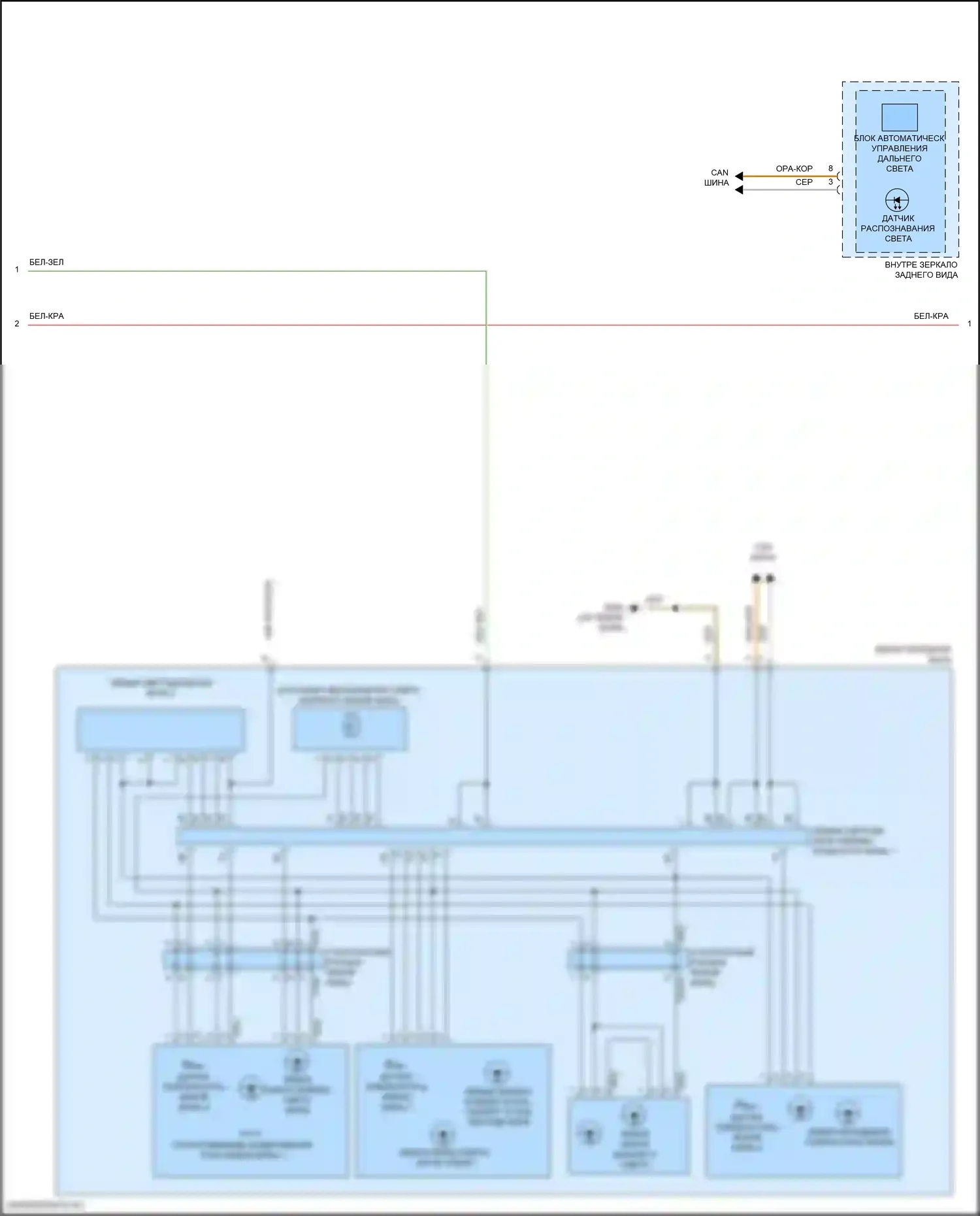 RS7 Audi II (2019-2024): Электросхема фар, без множественного матричного луча и дополнительного лазерного дальнего света (2 из 3) 
