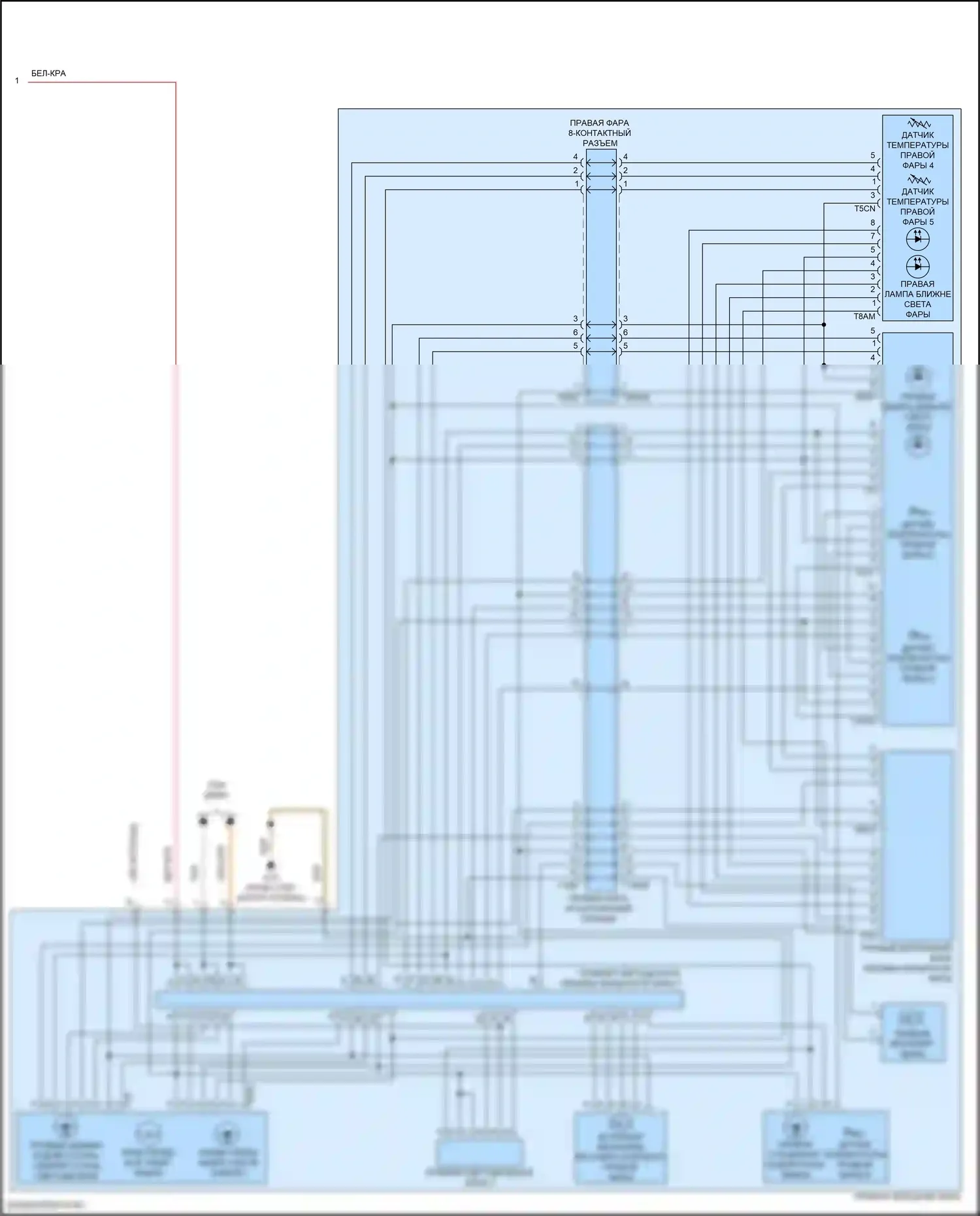 RS7 Audi II (2019-2024): Электросхема фар, с несколькими матричными дальним светом (3 из 3) 