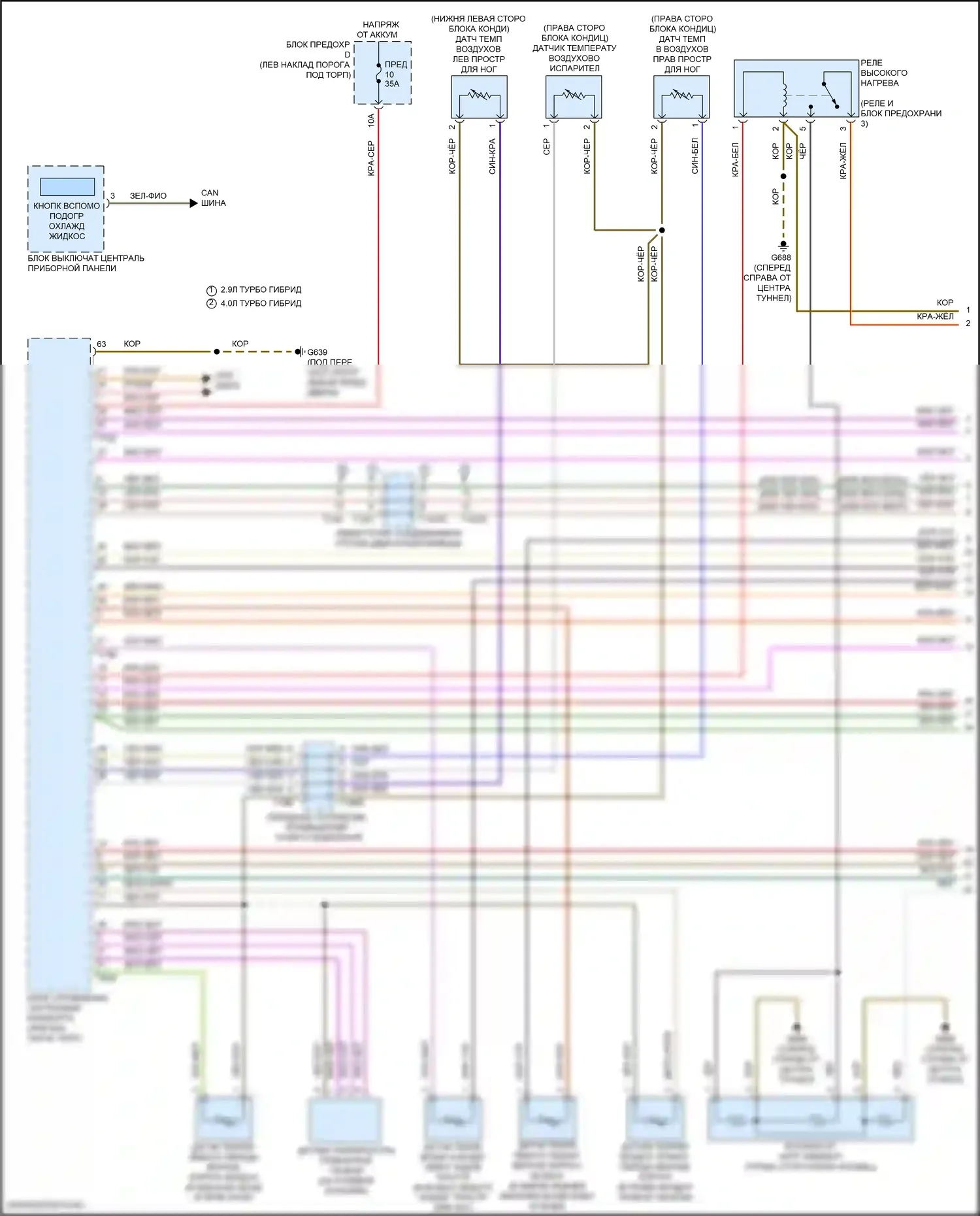 RS7 Audi II (2019-2024): Электросхема климат контроля, с климат-контролем и задним управлением (1 из 4) 
