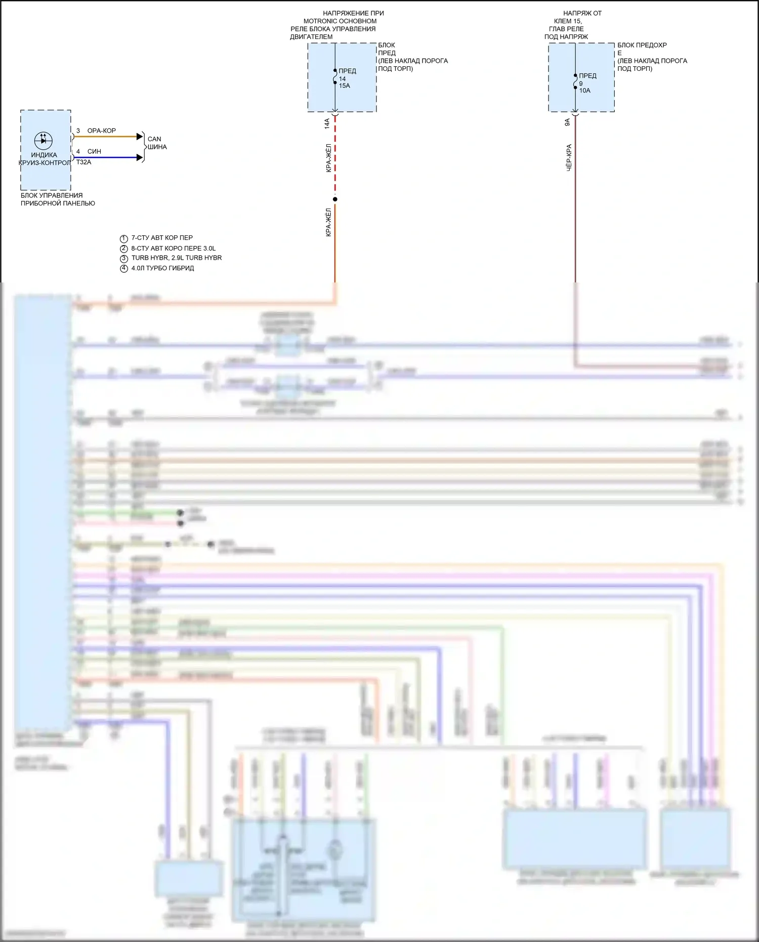 RS7 Audi II (2019-2024): Электросхема круиз-контроля (1 из 2) 