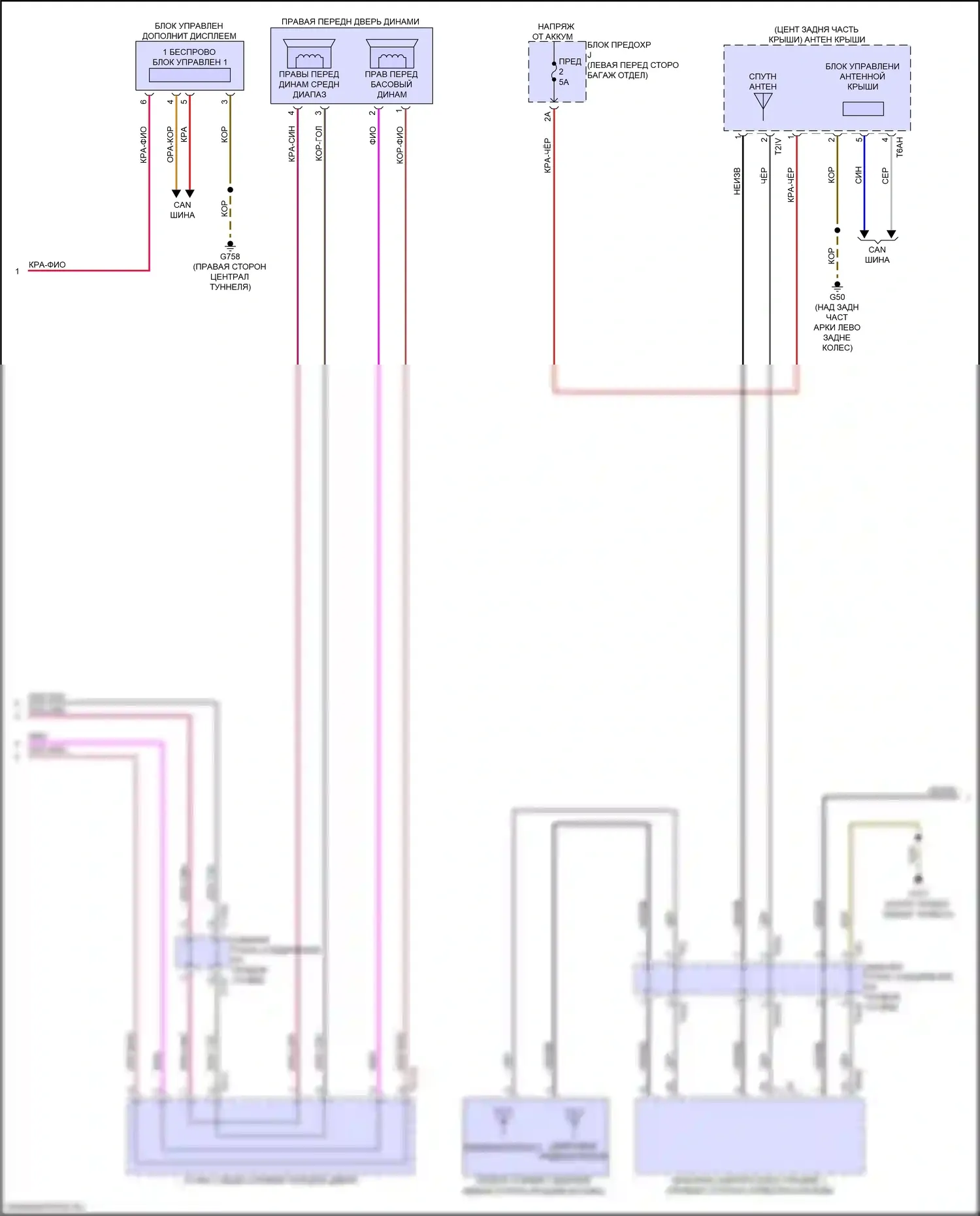 RS7 Audi II (2019-2024): Электросхема магнитолы, с усилителем, без звука bang и olufsen (5 из 6) 