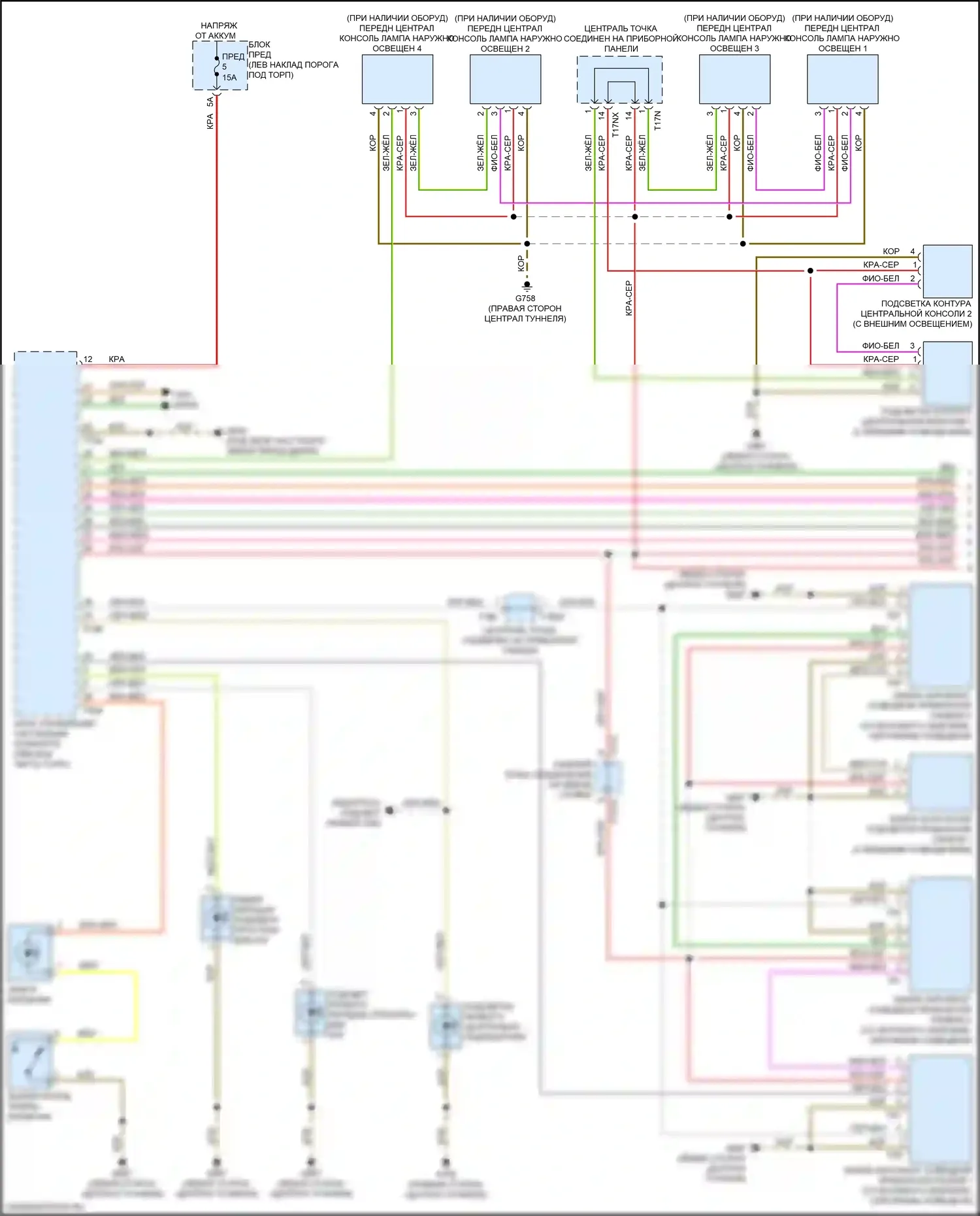 RS7 Audi II (2019-2024): Электросхема освещения салона (1 из 6) 