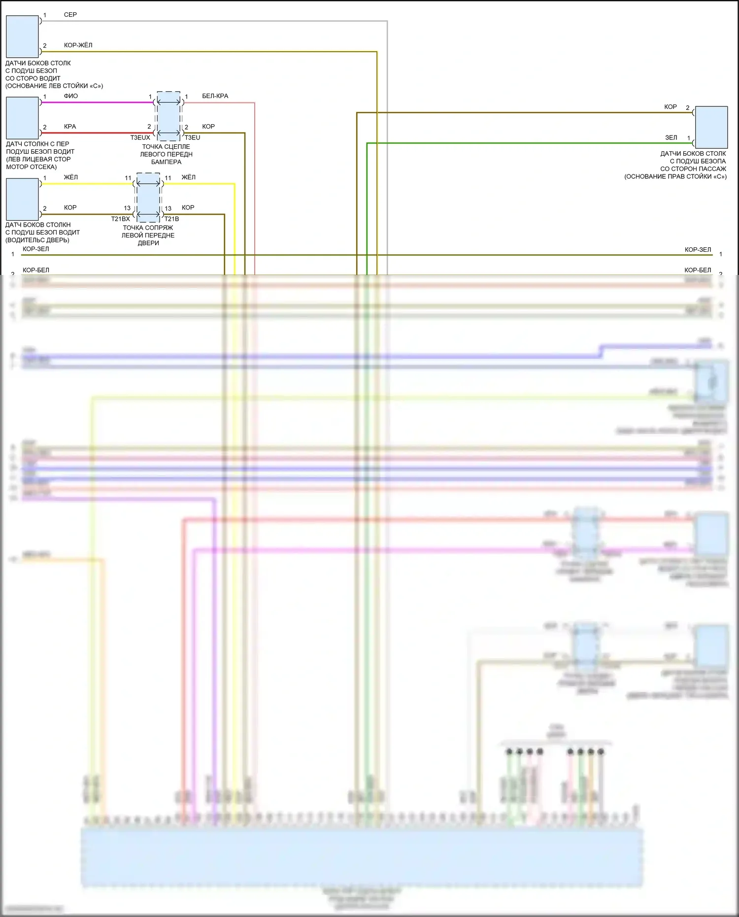 RS7 Audi II (2019-2024): Электросхема подушек безопасности (3 из 5) 