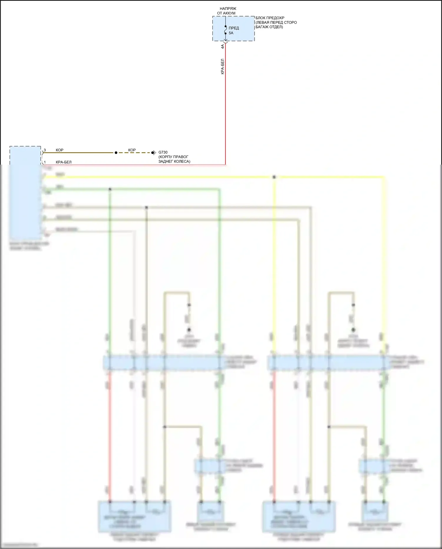 RS7 Audi II (2019-2024): Электросхема задних обогреваемых сидений 