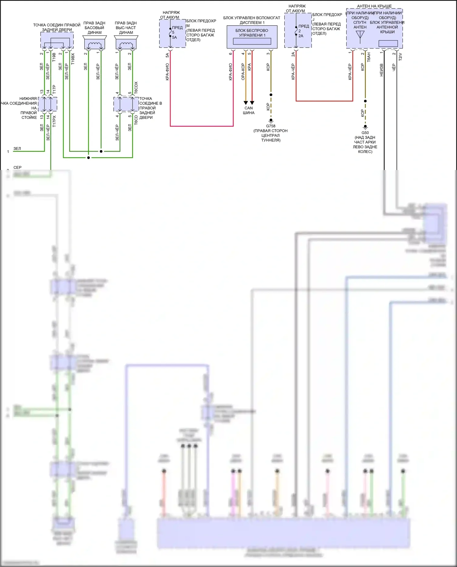 RS7 Audi II (2019-2024): Электросхема навигации, без усилителя (2 из 4) 