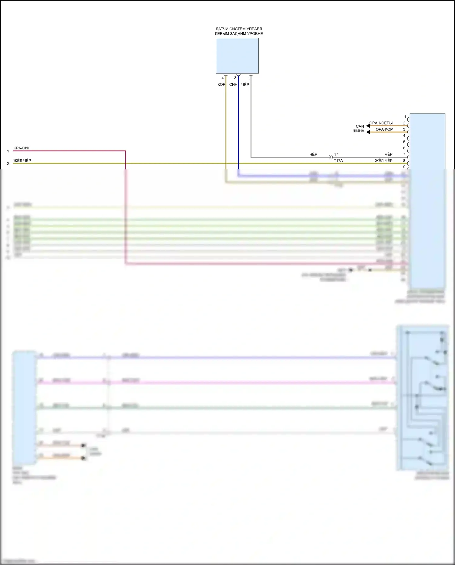 S3 Audi 8V рестайлинг (2016-2020): Электросхема фар, с ксеноном, без биксеноновых фар (3 из 3) 