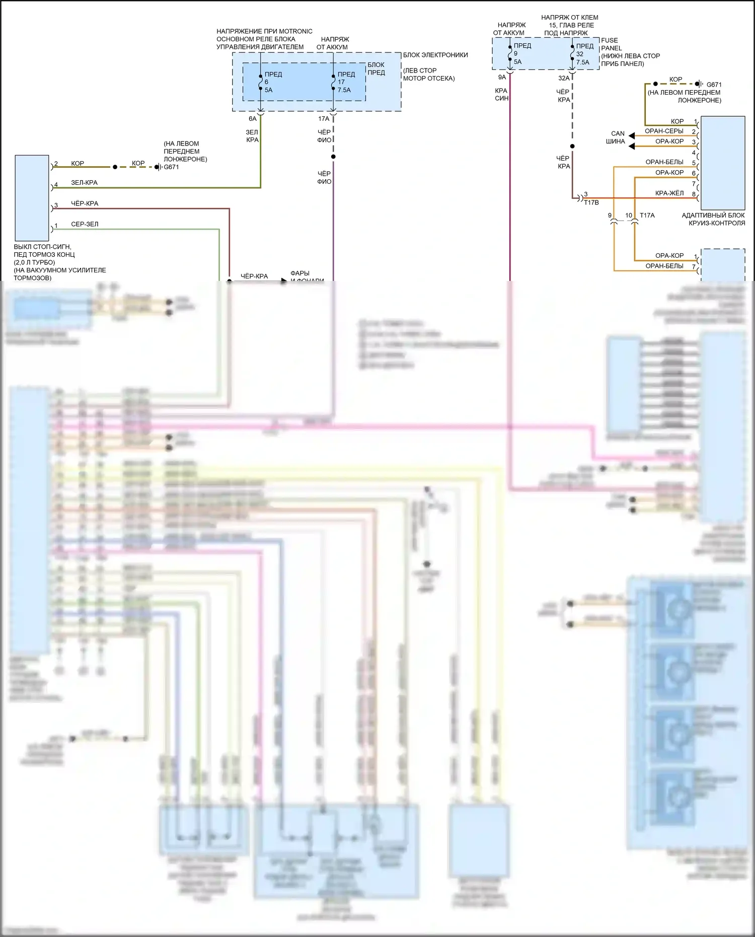 S3 Audi 8V рестайлинг (2016-2020): Электросхема круиз-контроля 