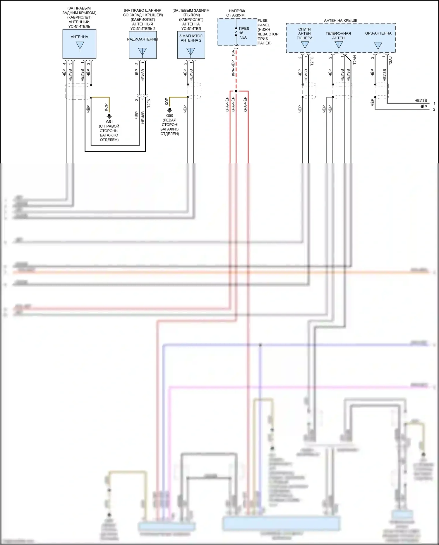 S3 Audi 8V рестайлинг (2016-2020): Электросхема навигации, без усилителя (4 из 5) 