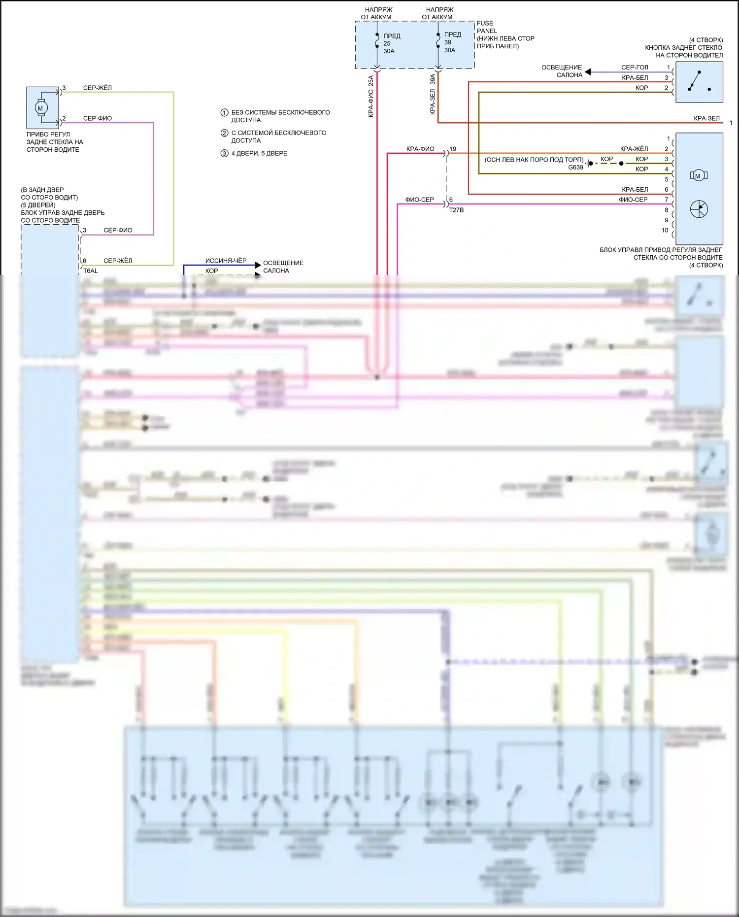S3 Audi 8V рестайлинг (2016-2020): Электросхема стеклоподъемников (1 из 2) 
