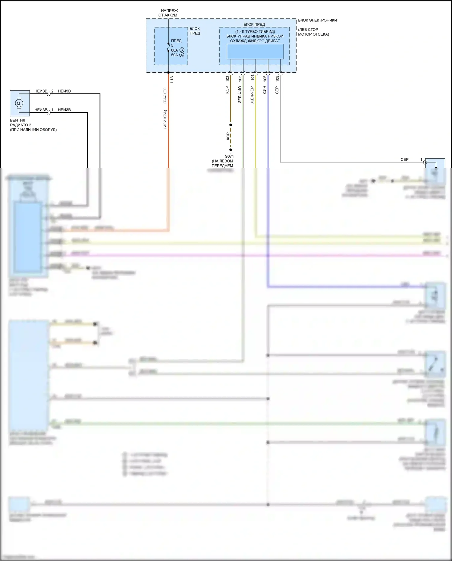 S3 Audi 8V рестайлинг (2016-2020): Электросхема вентилятора охлаждения (1 из 3) 